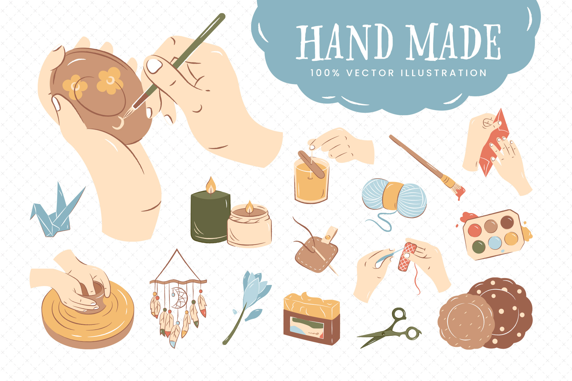 Handmade Crafting Illustrations