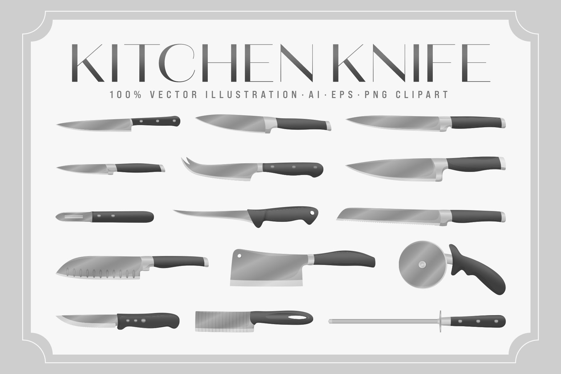 Knife Vector Illustrations Set
