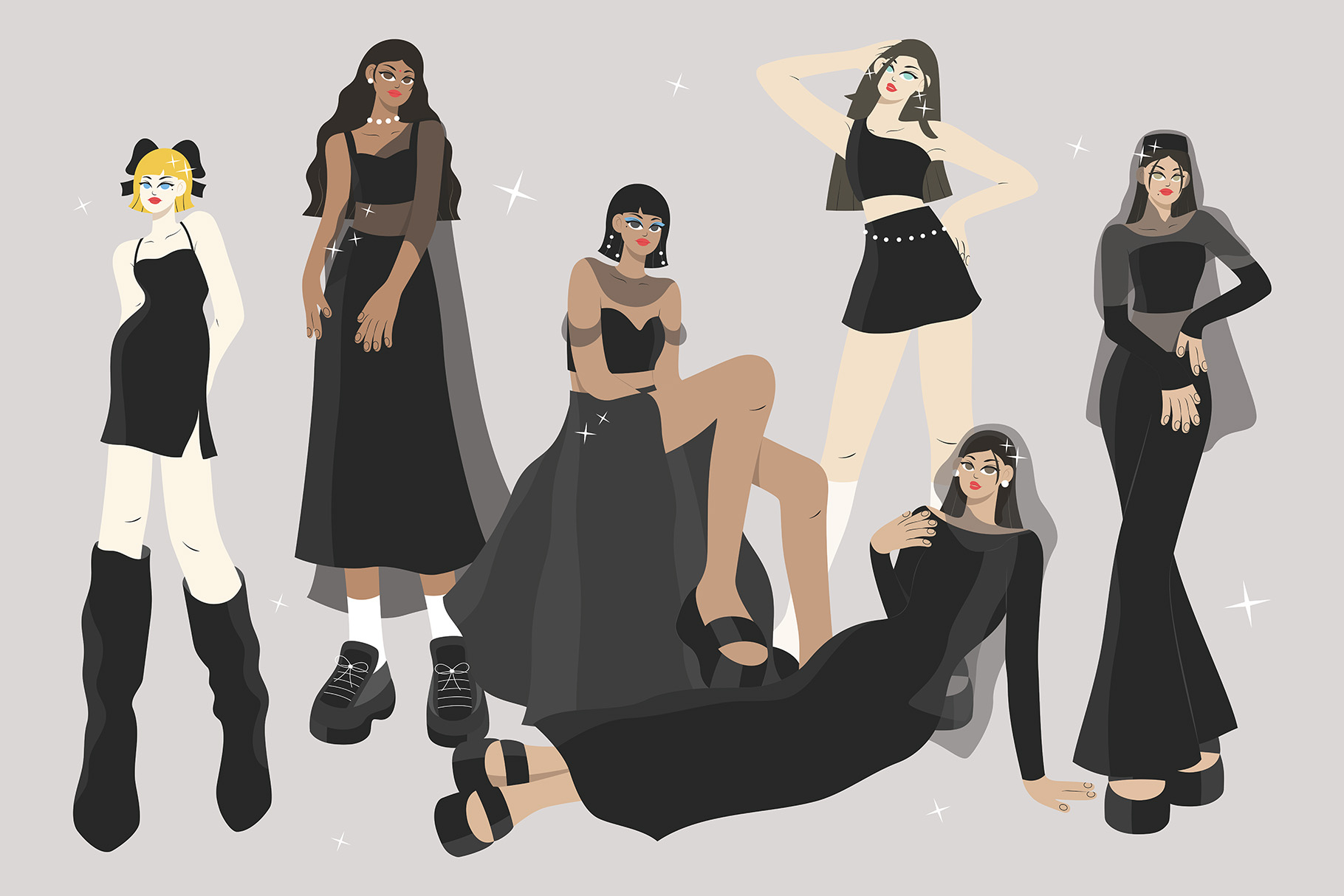 Women Illustration Set (AI, EPS, PNG Format)