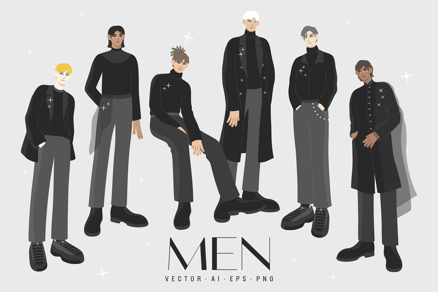 Men Illustrations Set