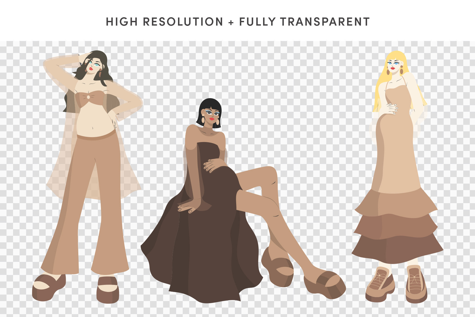 Pregnancy Illustrations Set (AI, EPS, PNG Format)