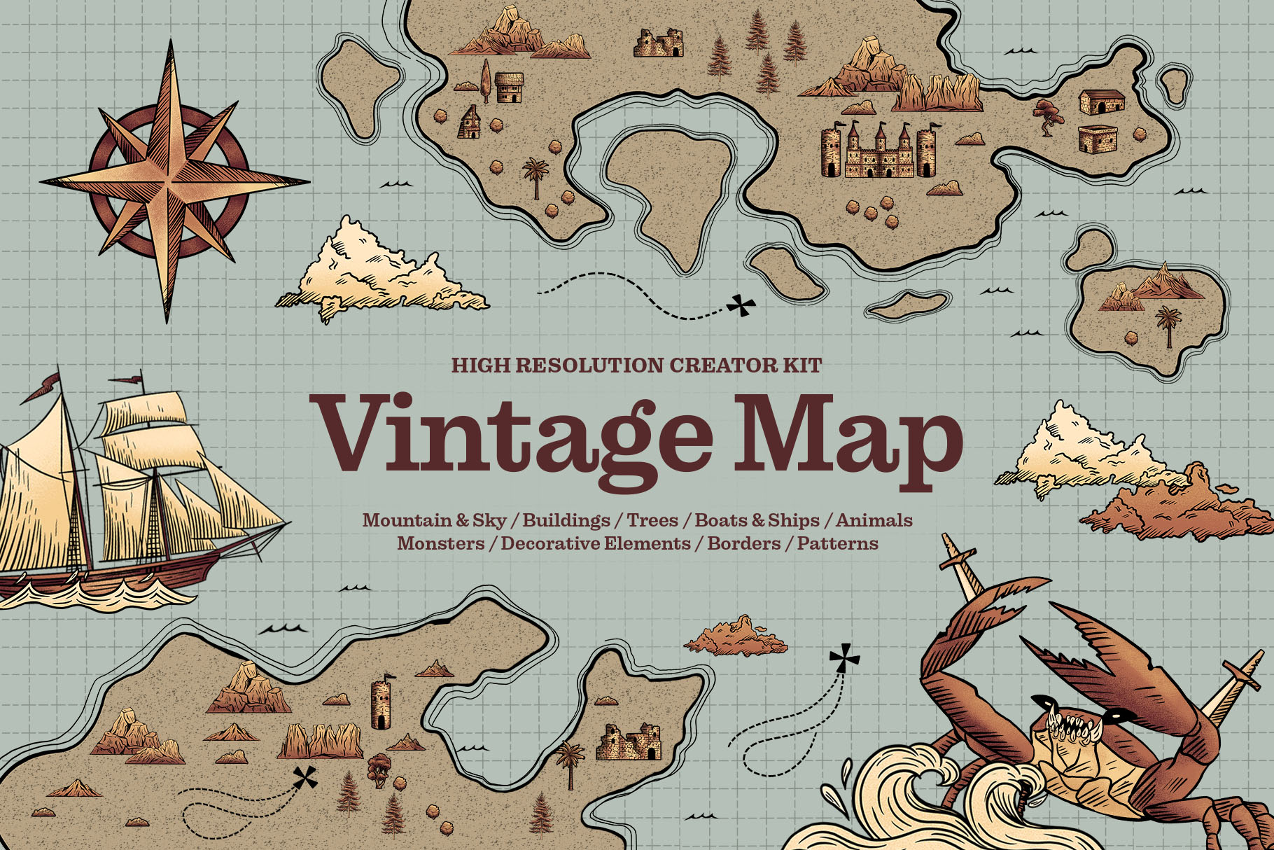 Vintage Map Creator Kit