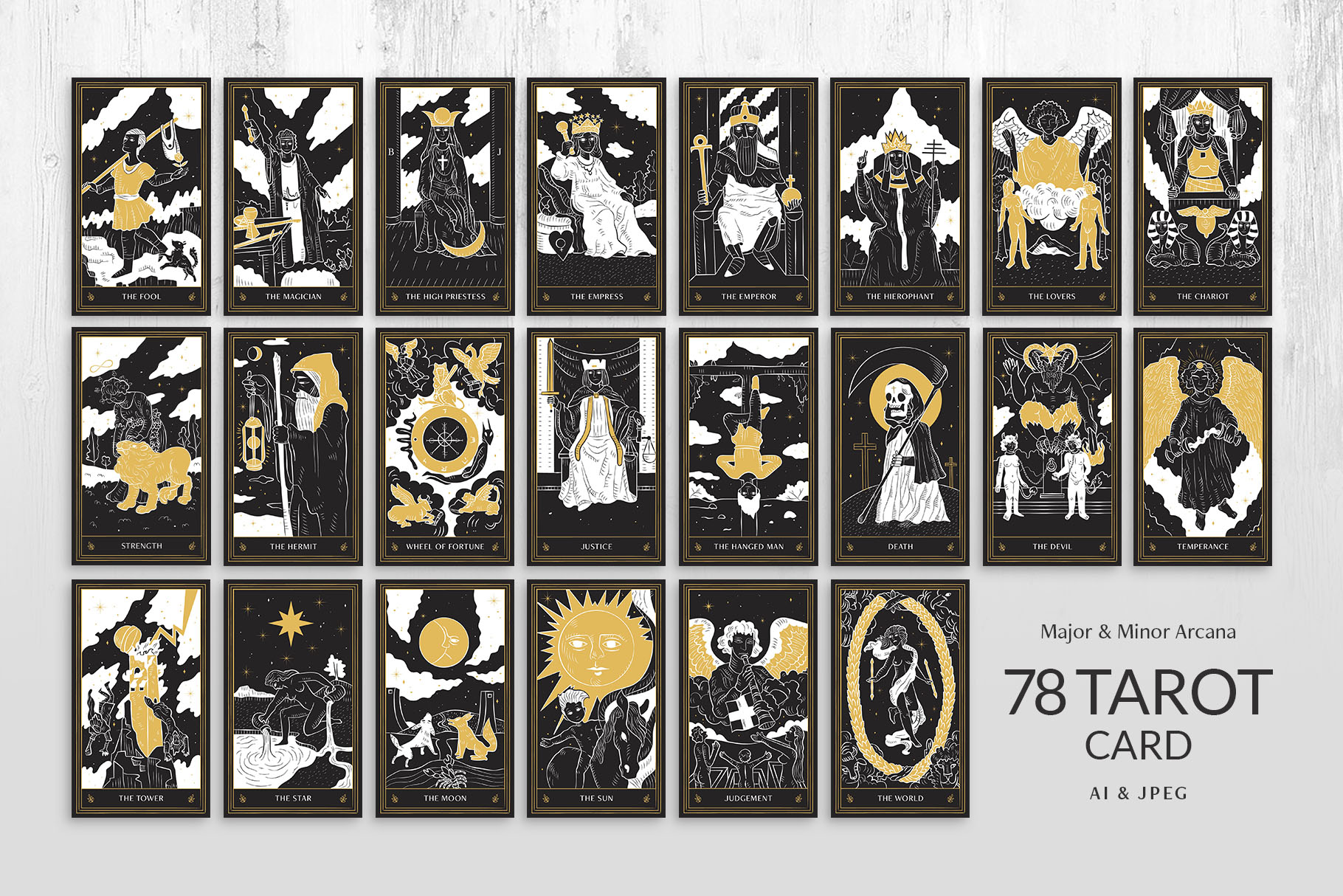 Tarot Card Illustration Set