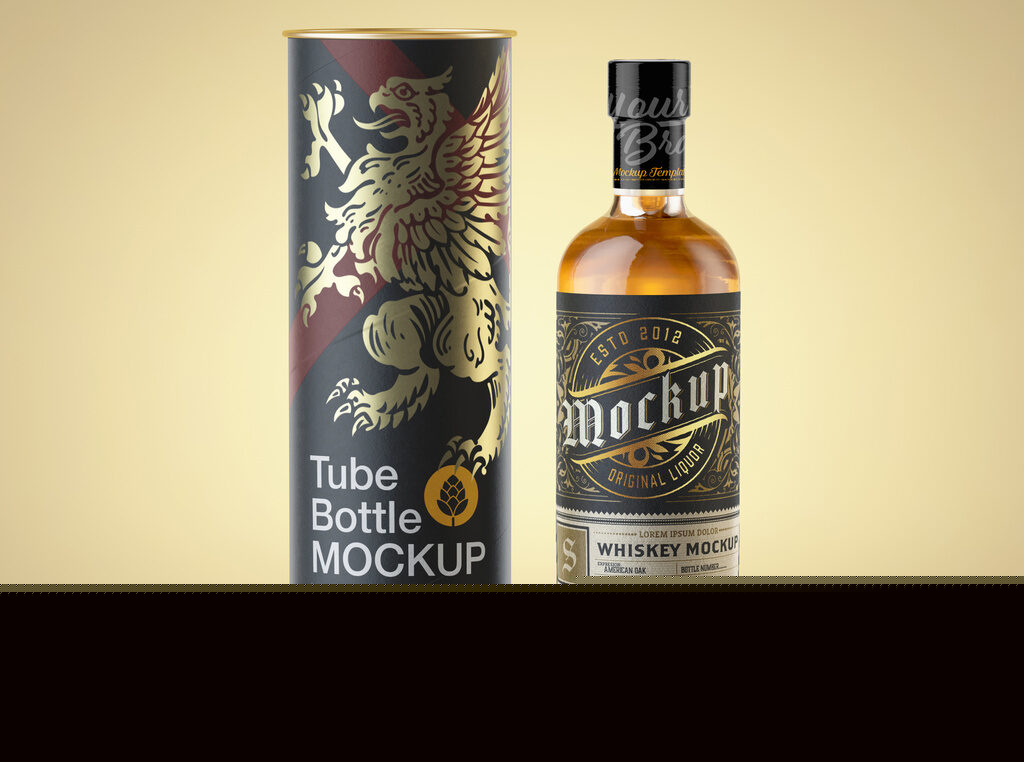 whiskey-bottle-with-paper-tube-mockup-psd-ai