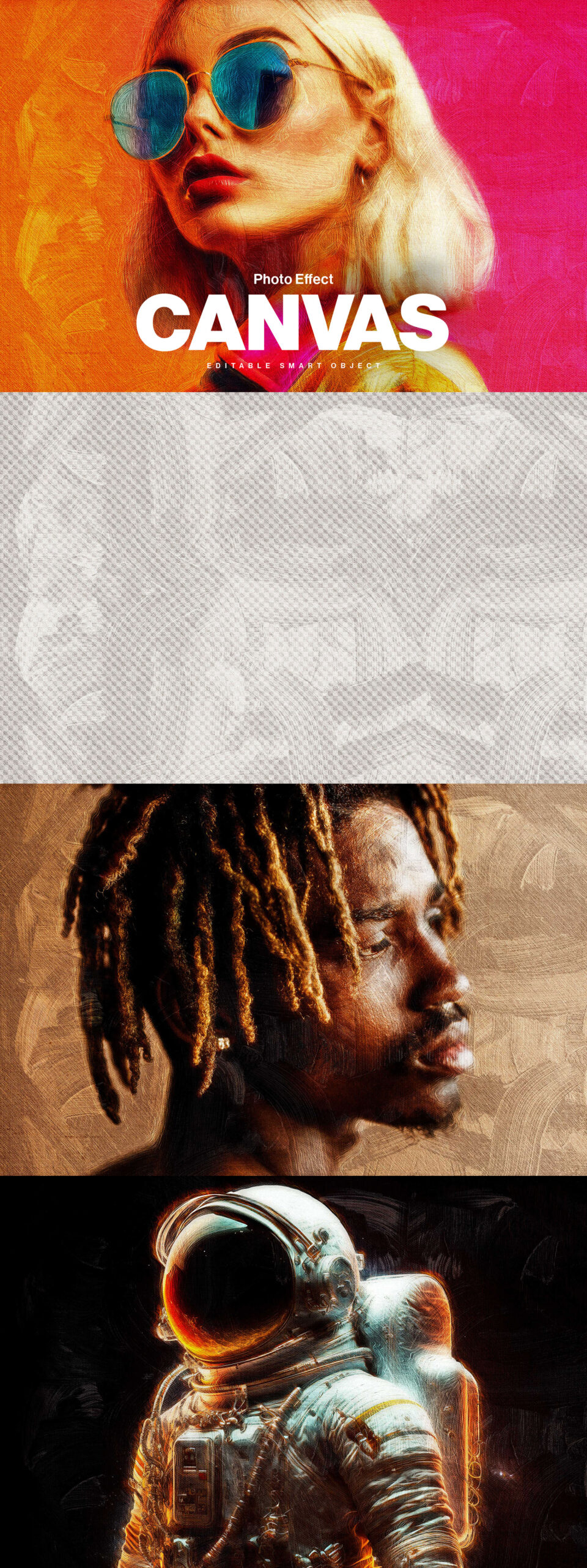 Oil Canvas Photo Effect in PSD for Photoshop