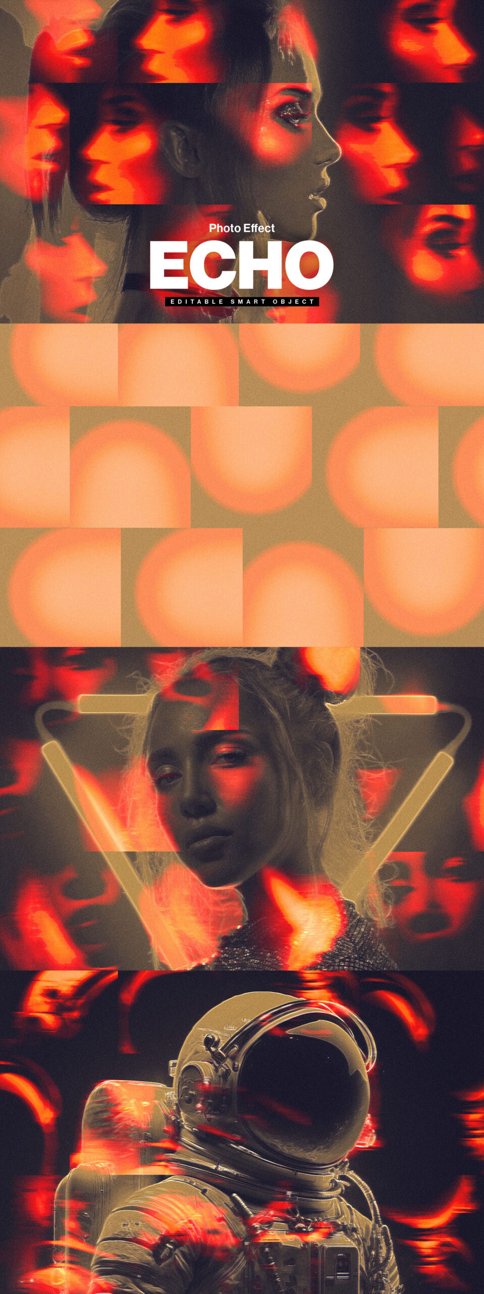 Echo Abstract Photo Effect Filter in PSD