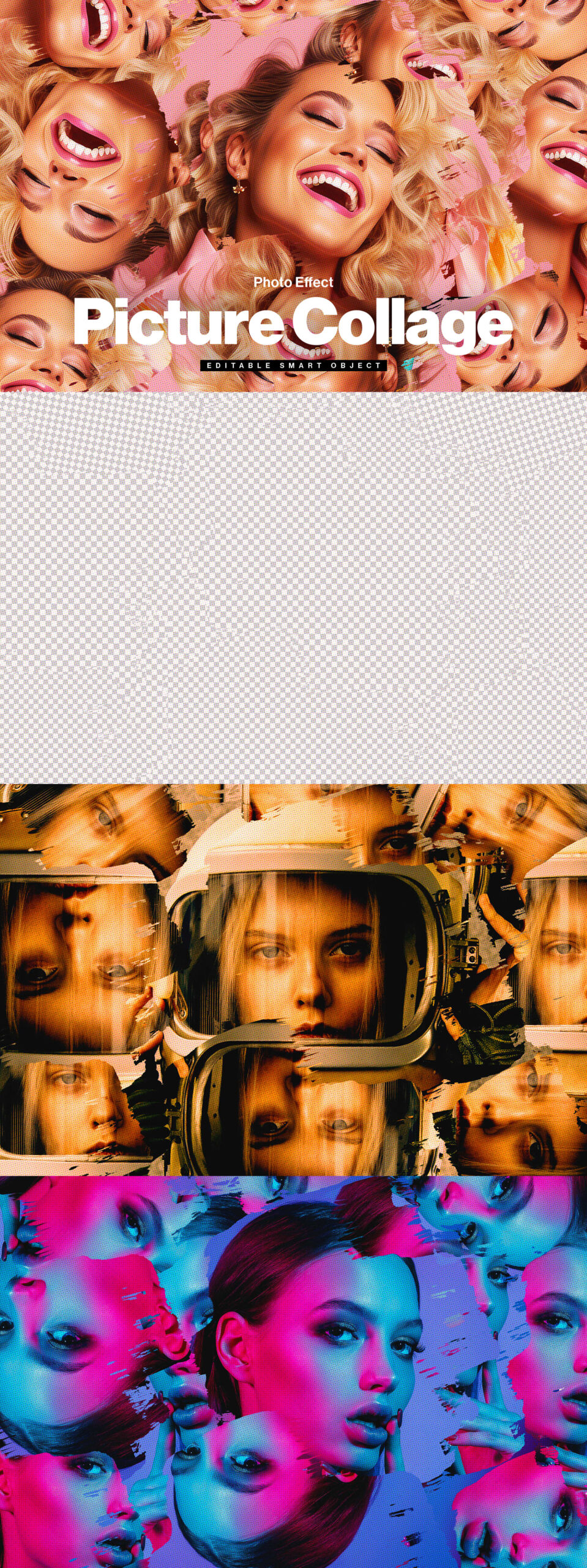 Photo Collage with Abstract Brush Effect in PSD