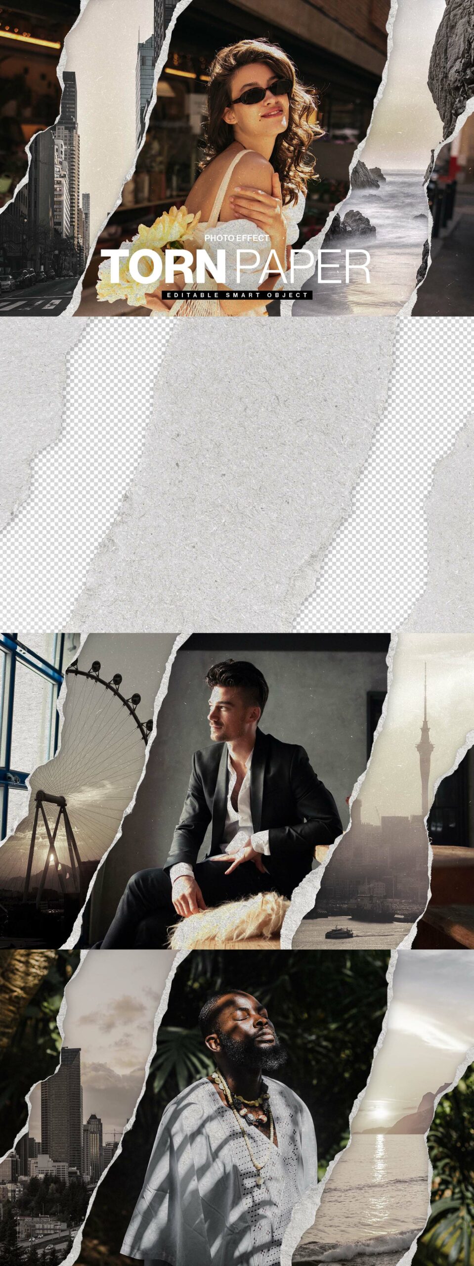 Torn Paper Effect Mockup Template in PSD