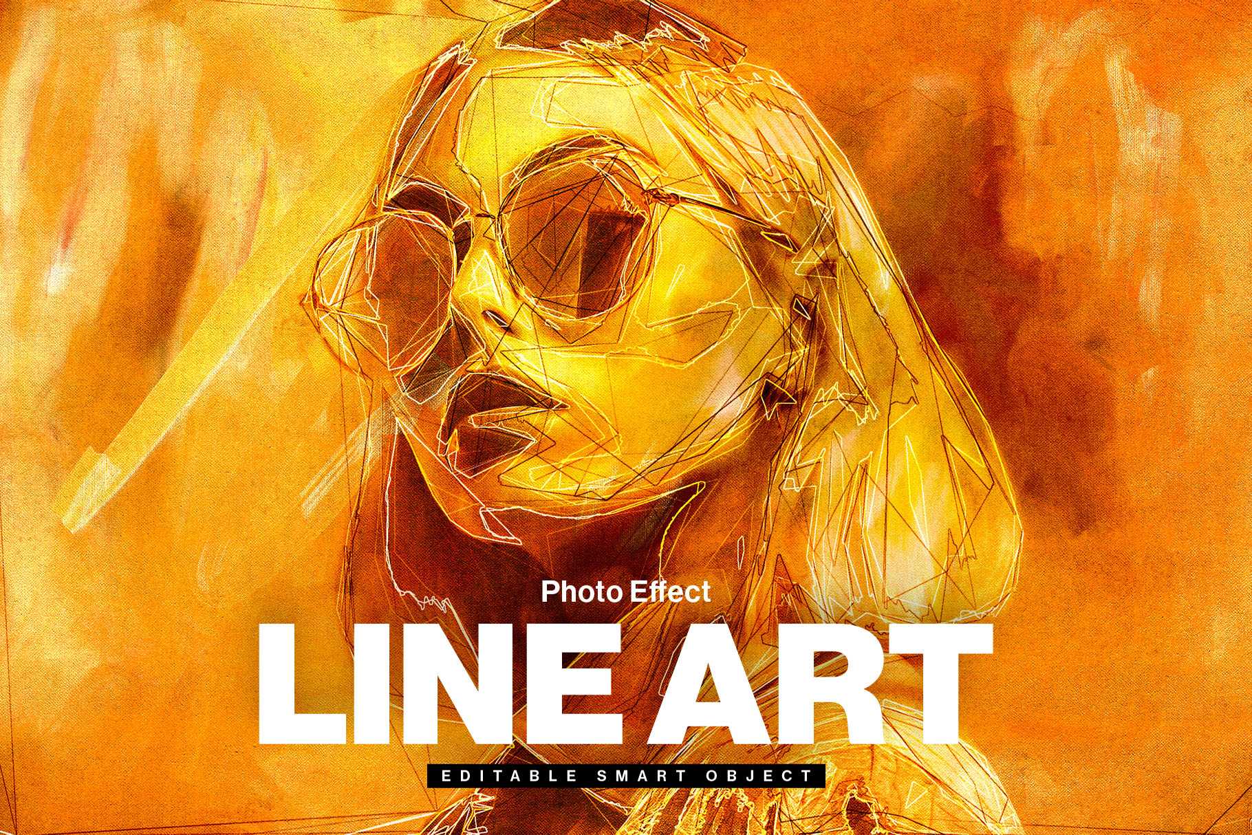 Abstract Line Art Photo Effect Template