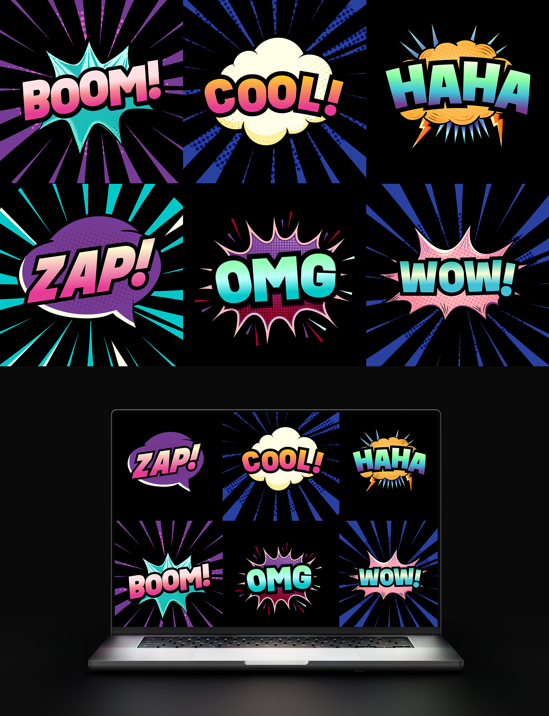 Cartoon Comic Speech Bubbles in AI EPS