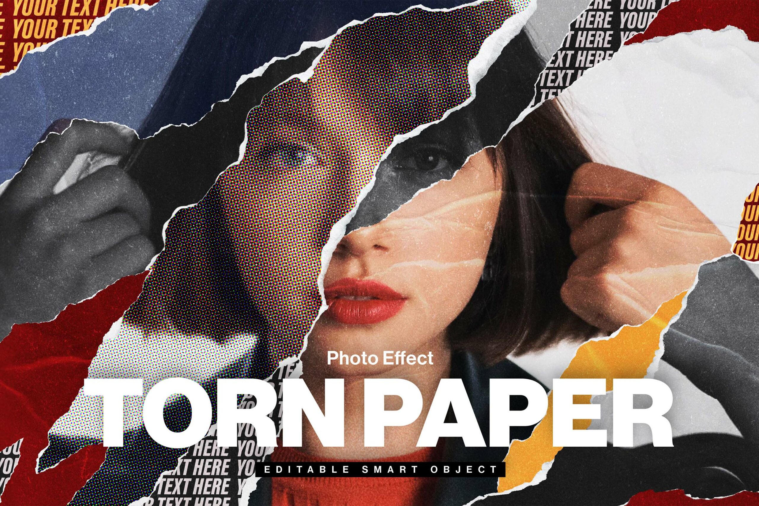Torn Paper Photo Effect Template