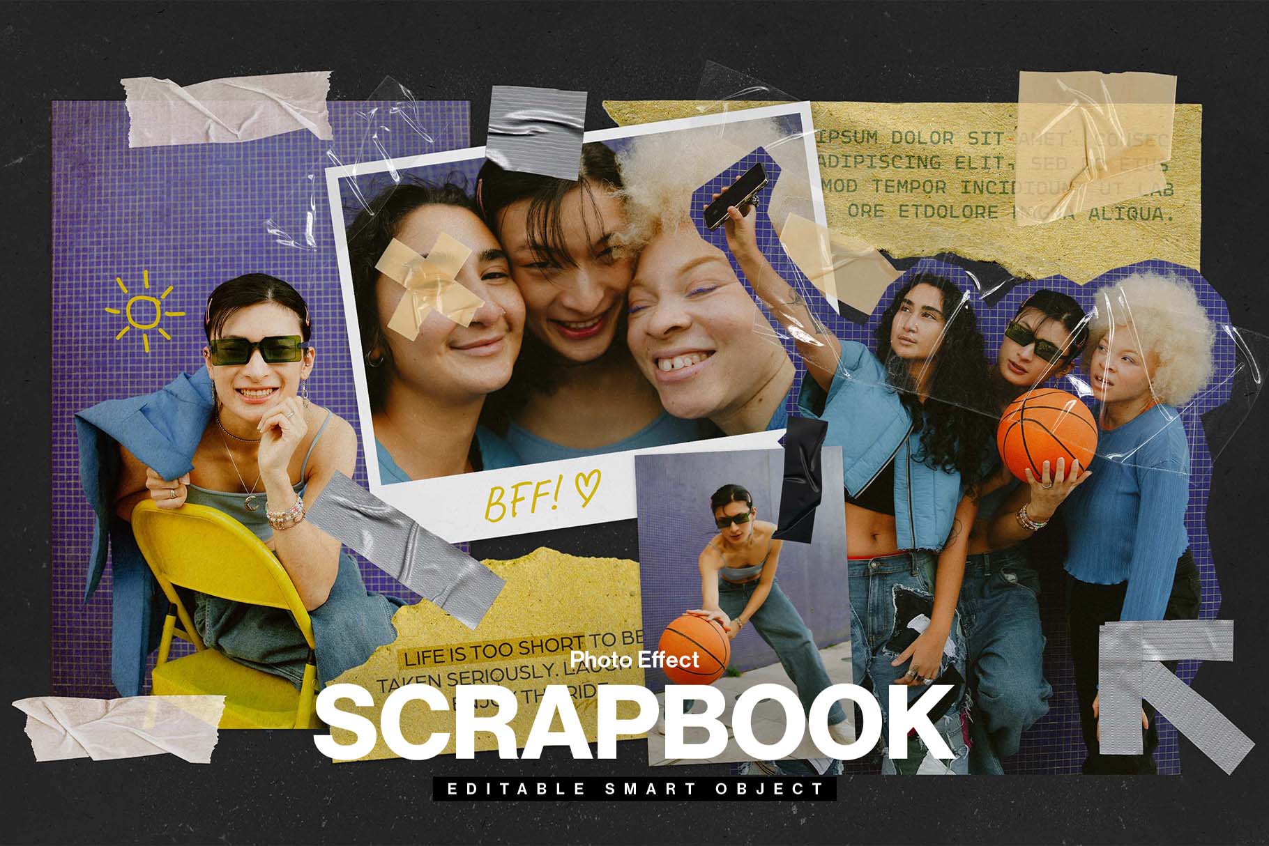 Scrapbook Photo Effect Template