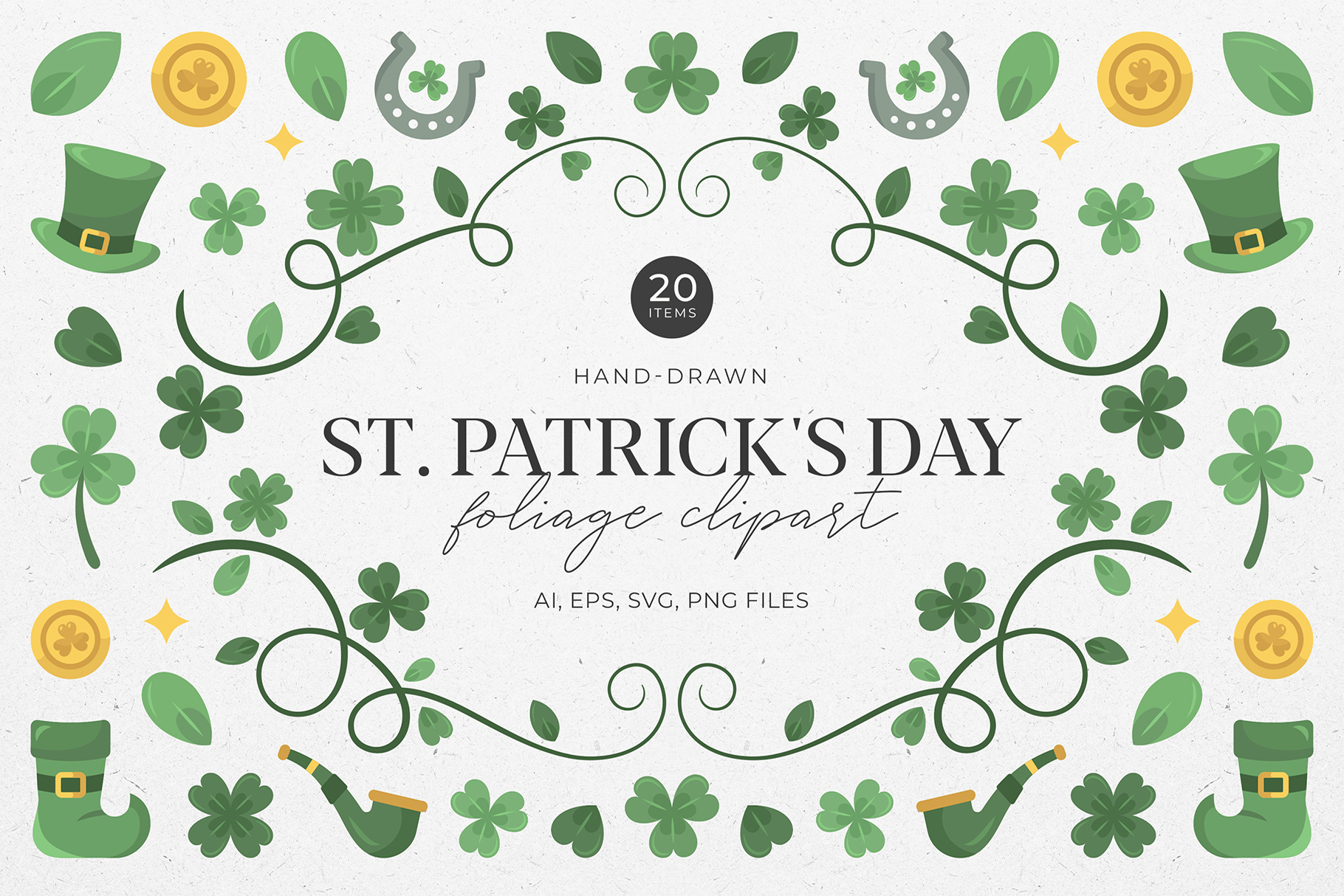 St. Patrick's Day Foliage Graphic Pack
