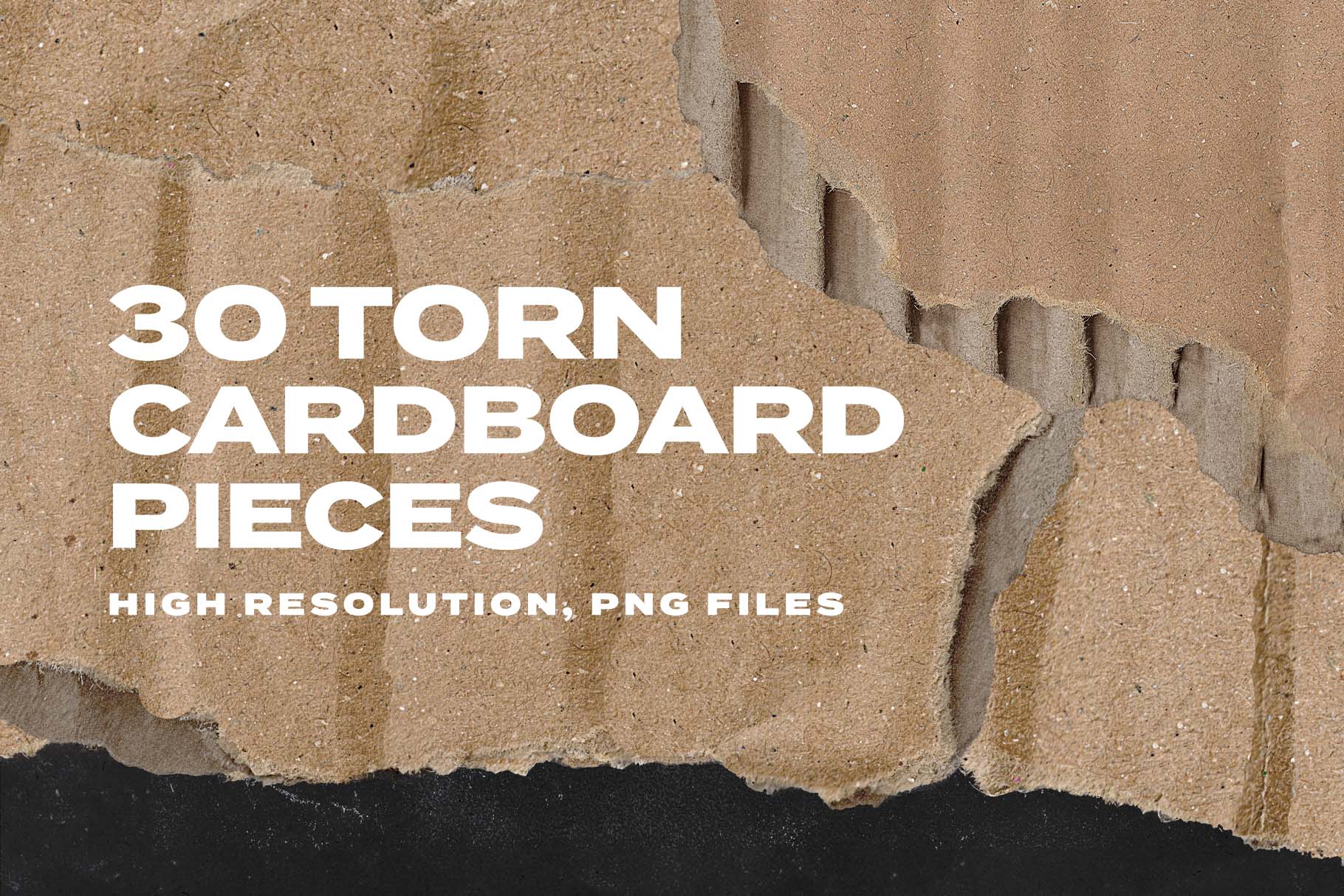 Torn Cardboard Pieces Pack
