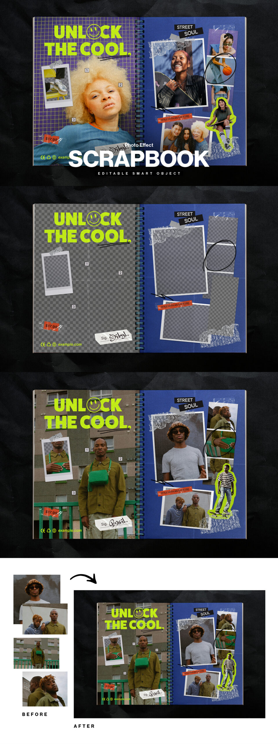 Scrapbook Notebook Mockup Template in PSD format