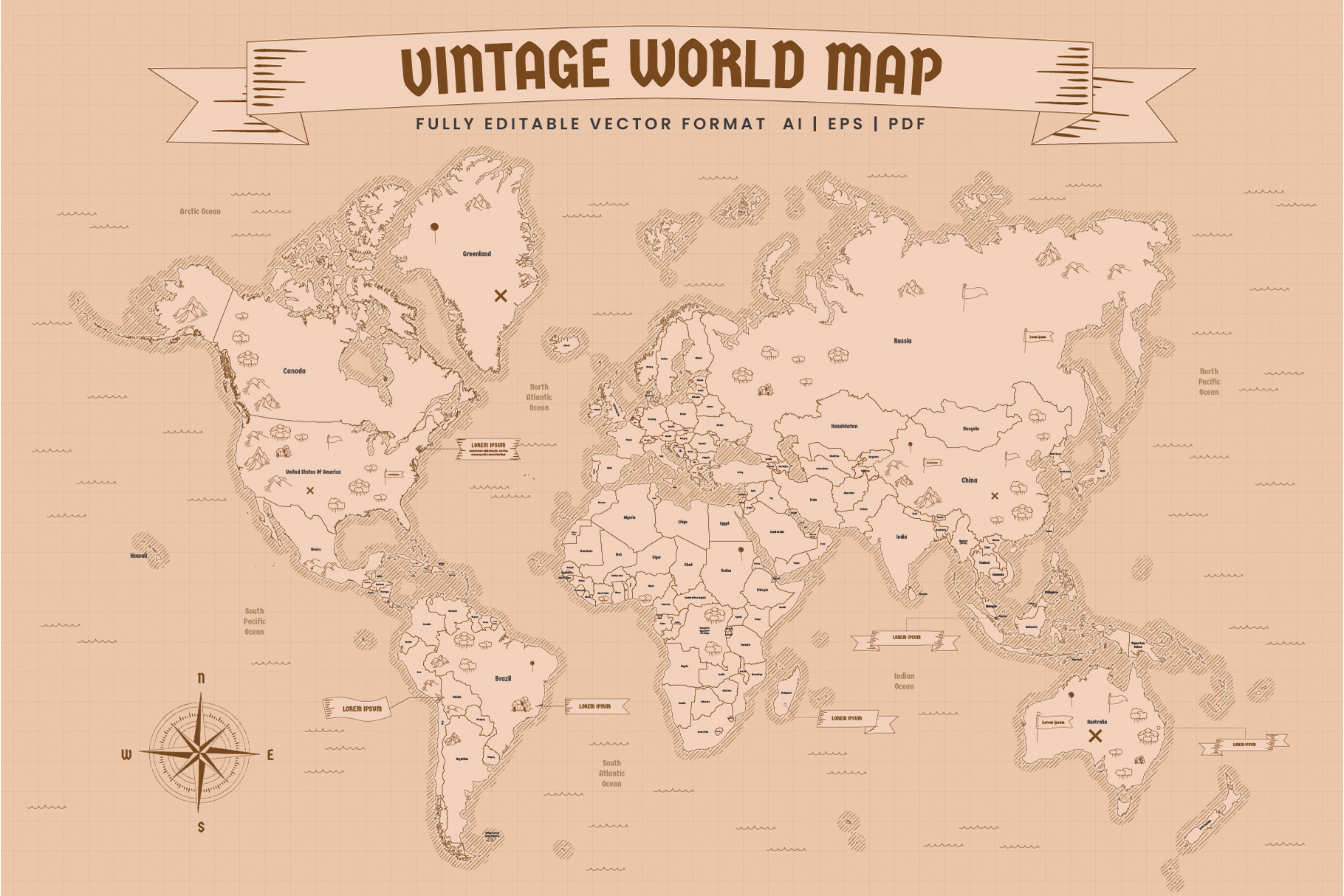 Vintage World Map