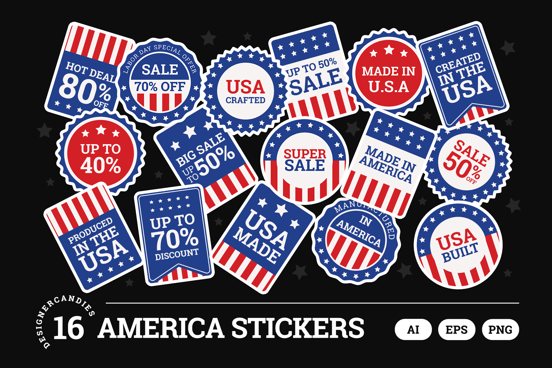 USA American Stickers
