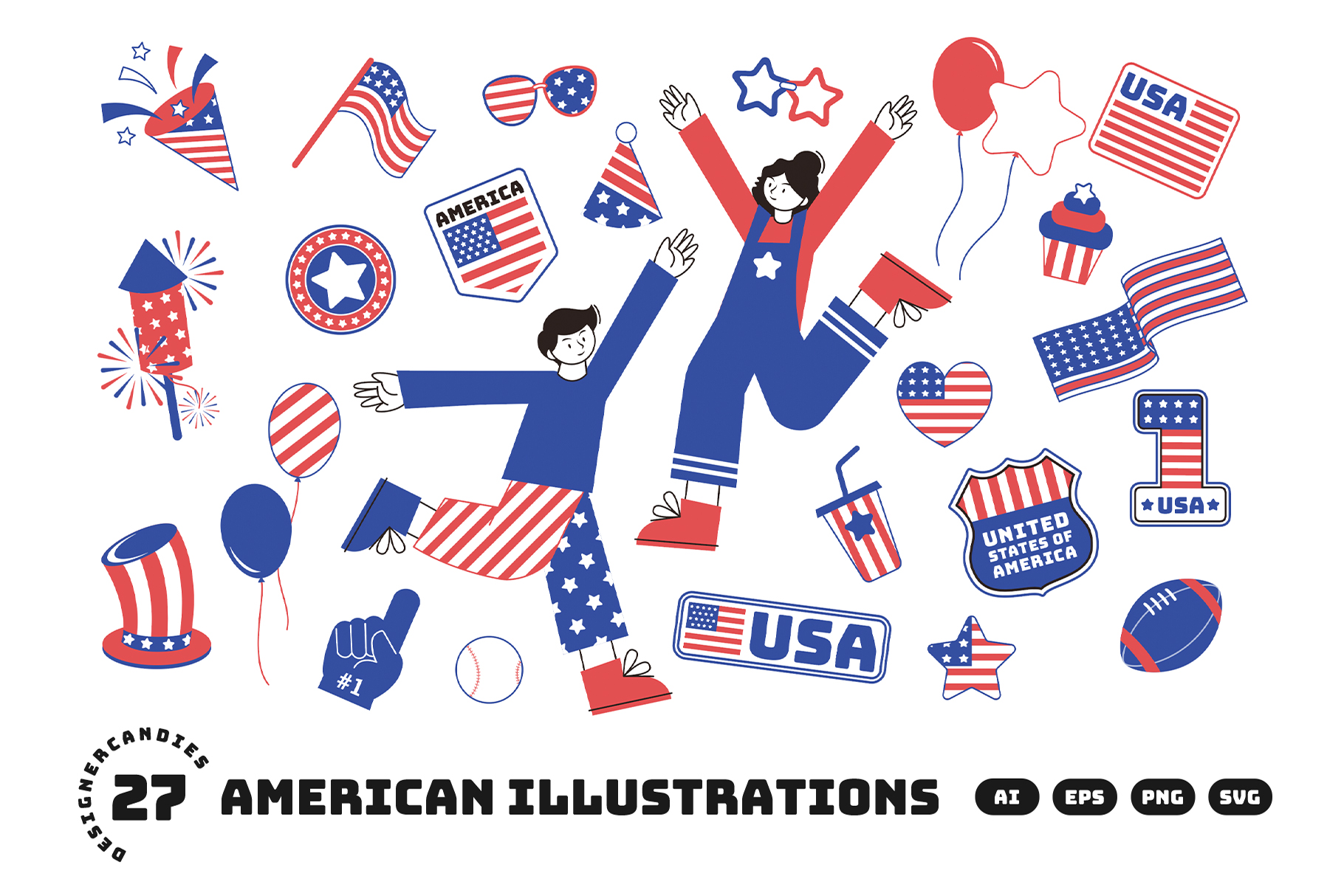American Illustrations Set