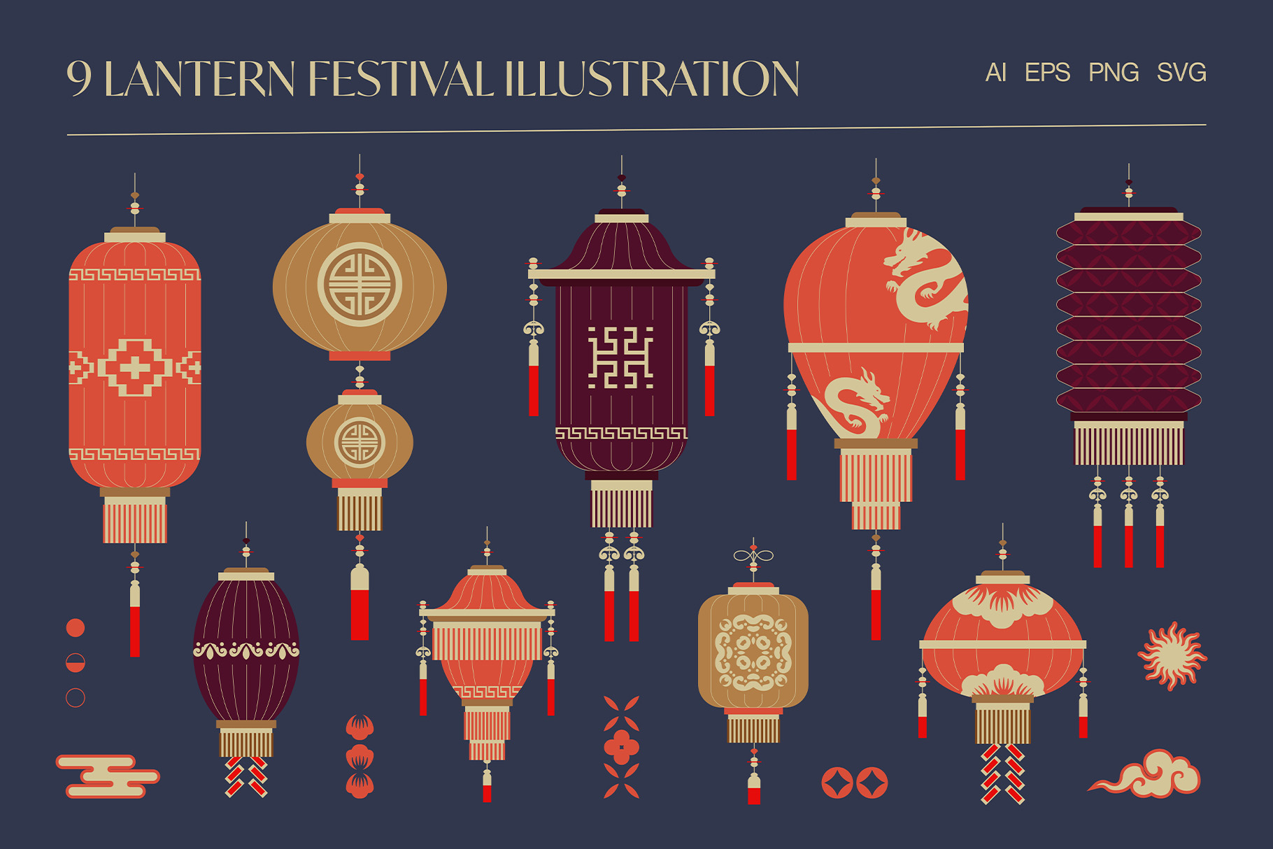 Lantern Festival Illustration Set
