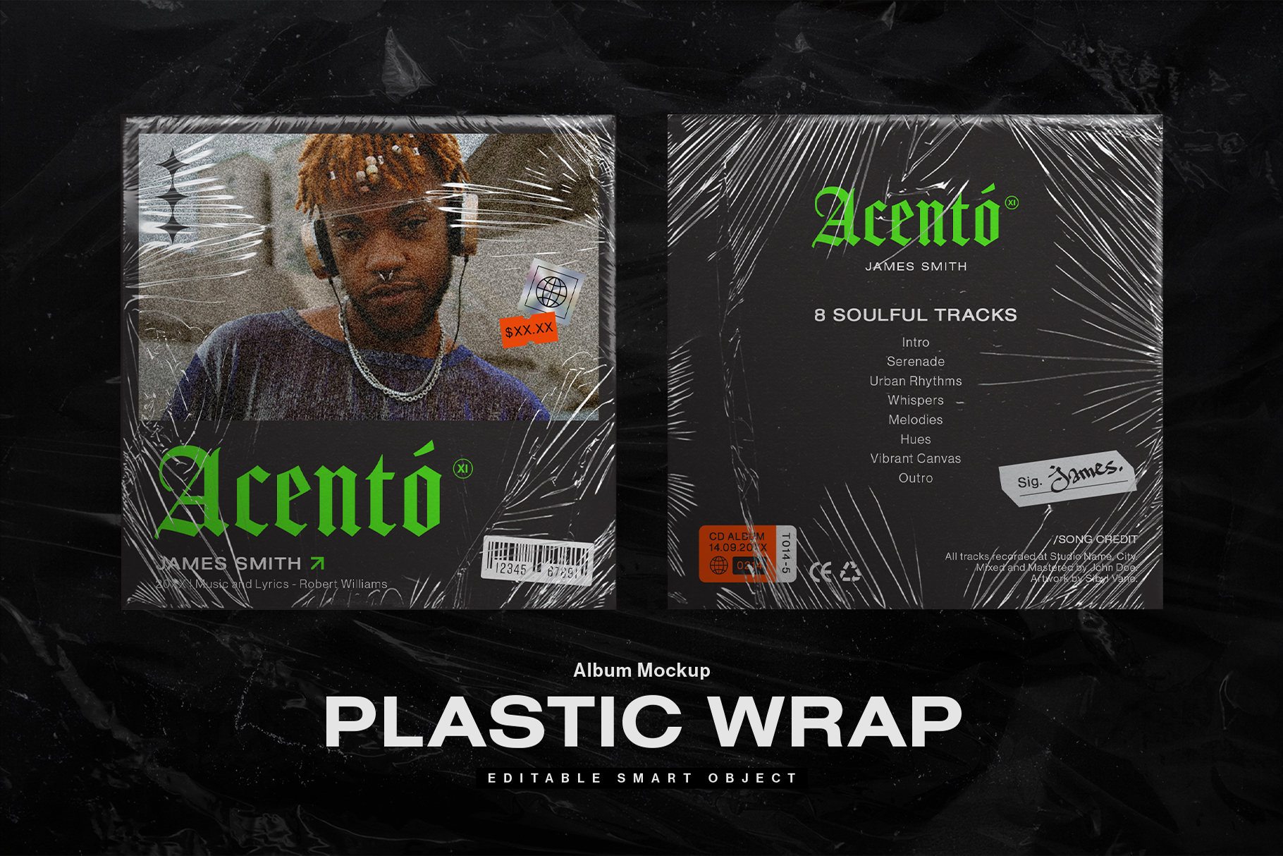 Mixtape in Plastic Wrap Mockup Template