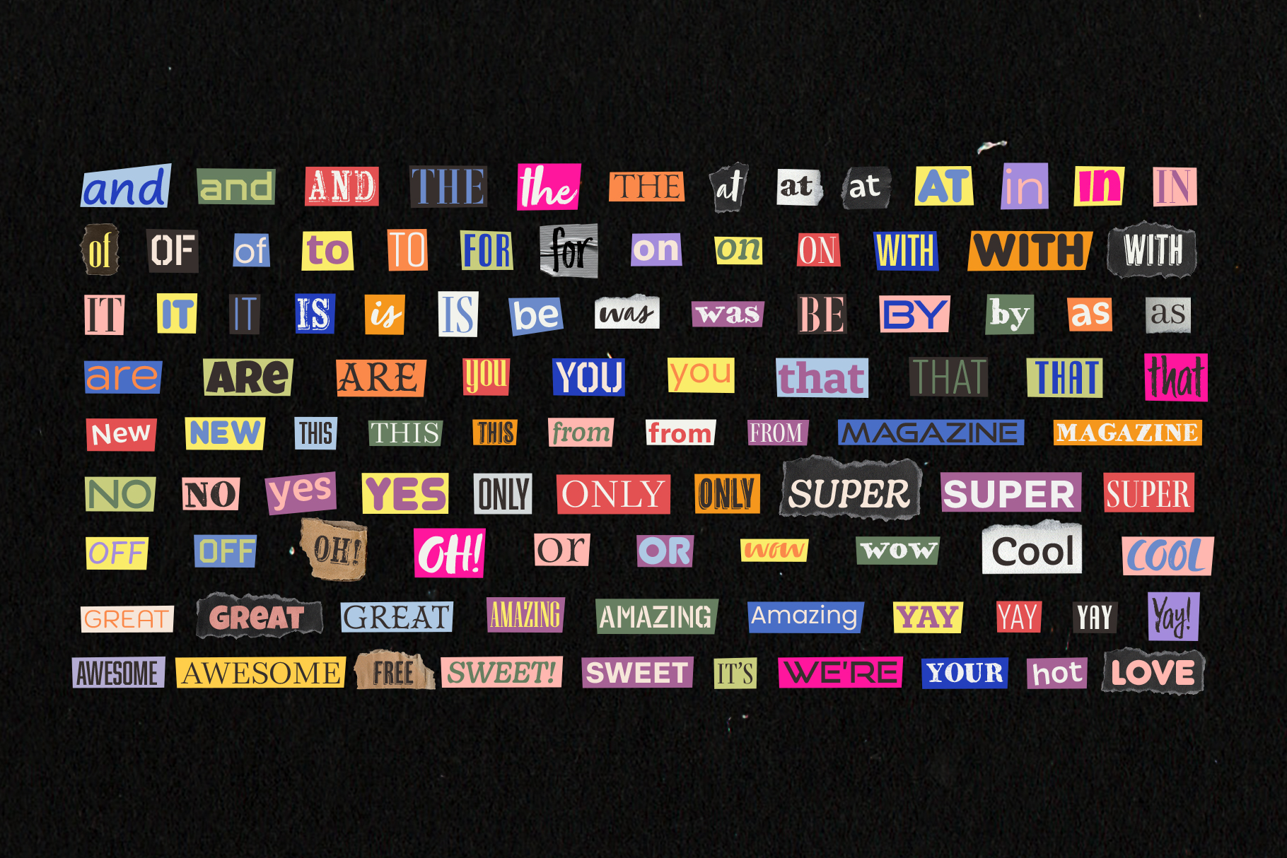 Ransom Note Letters Set in PSD PNG PAT