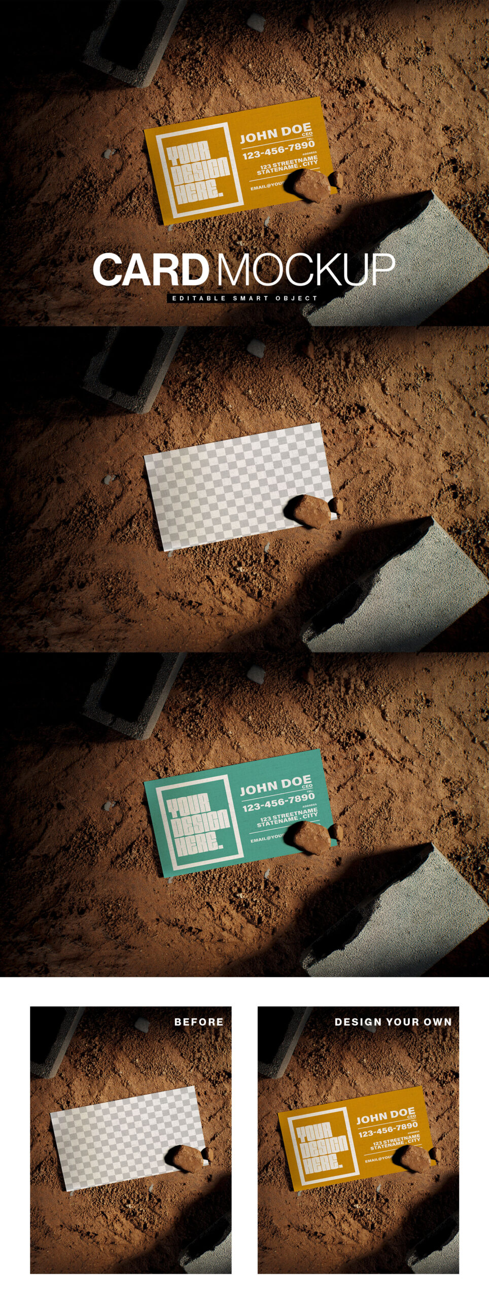 Business Card Mockup Template in PSD
