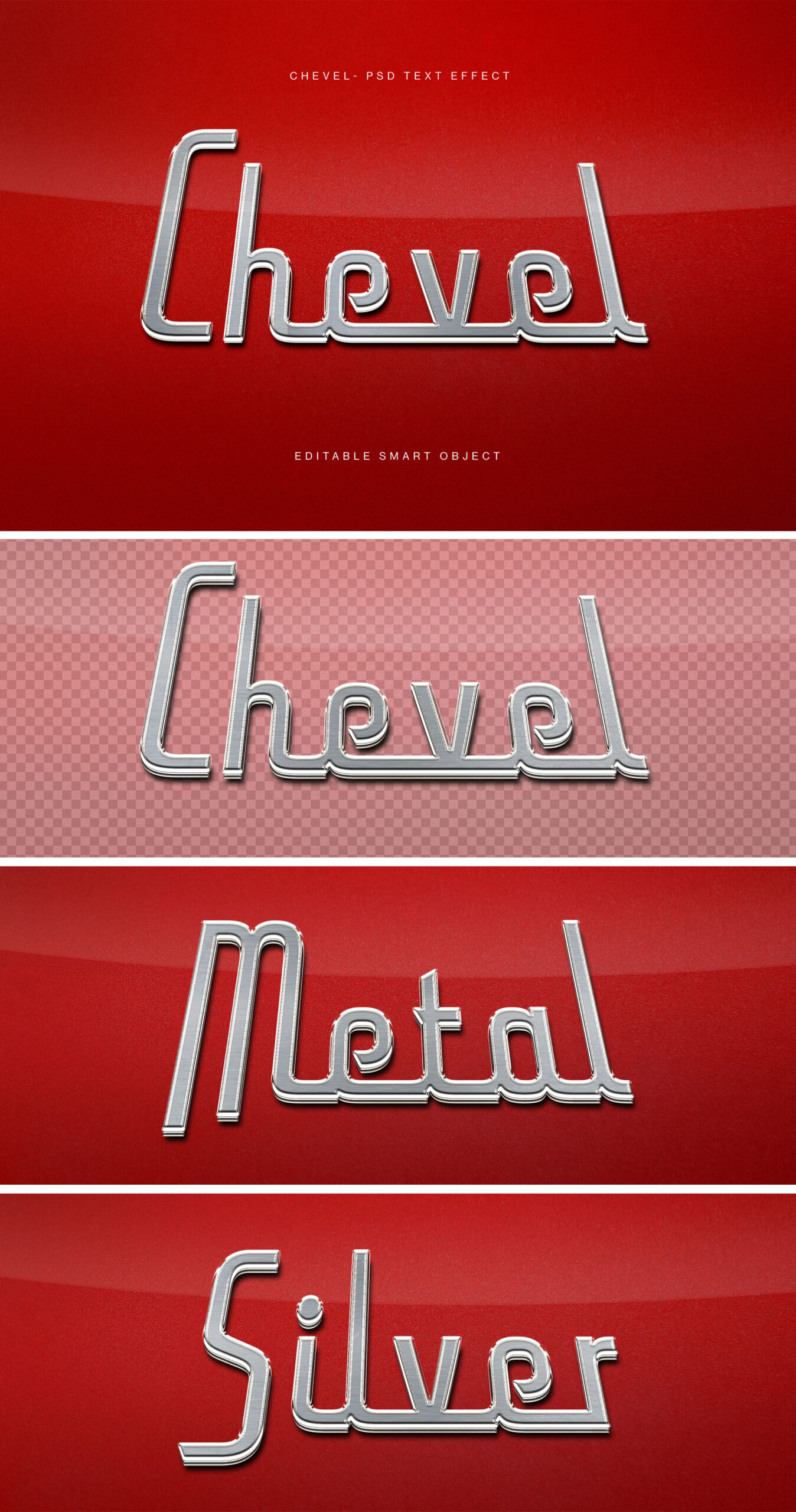 Chrome Metal Text Effect in PSD format
