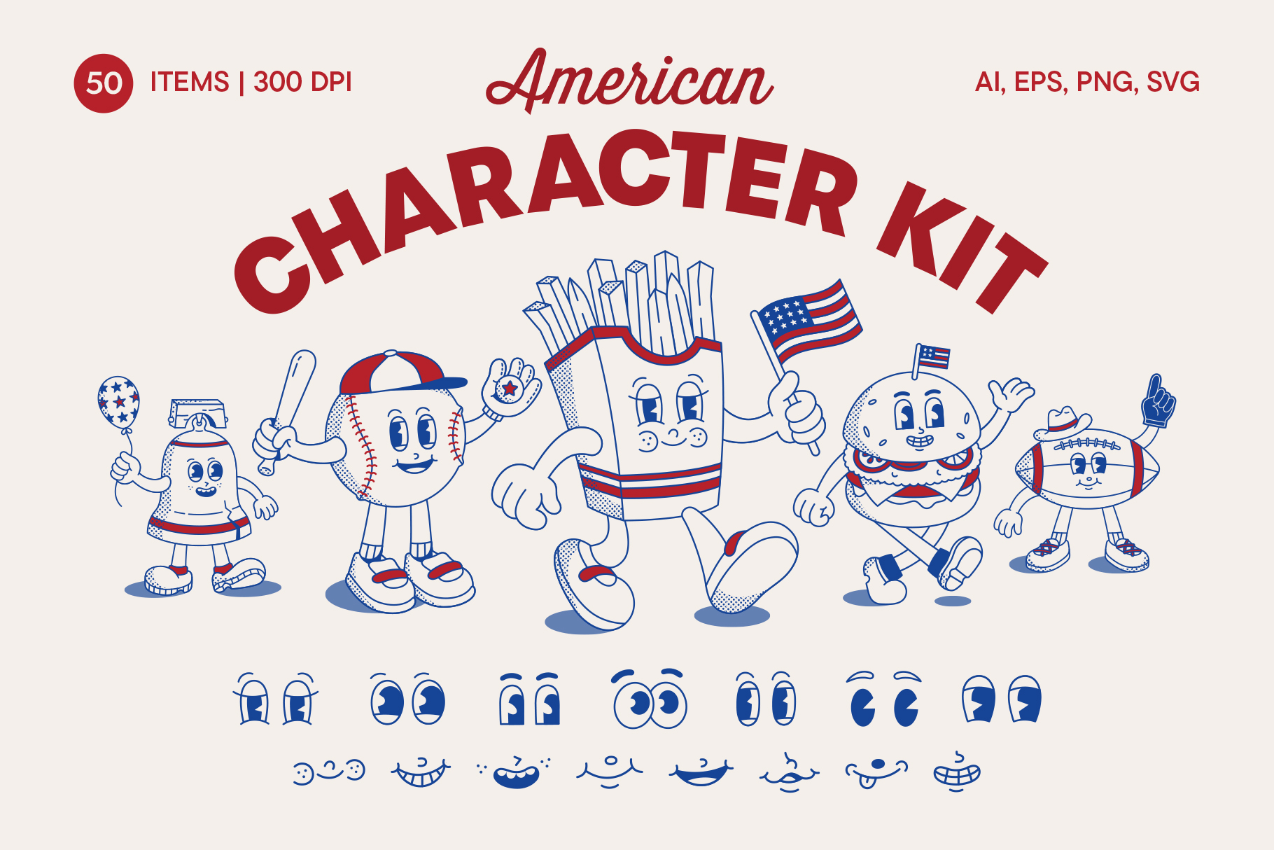 Retro American Character Kit