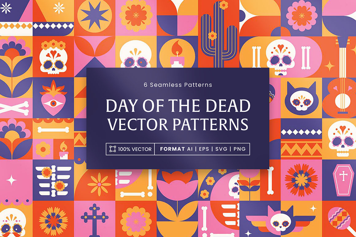 Day of the Dead Patterns Set