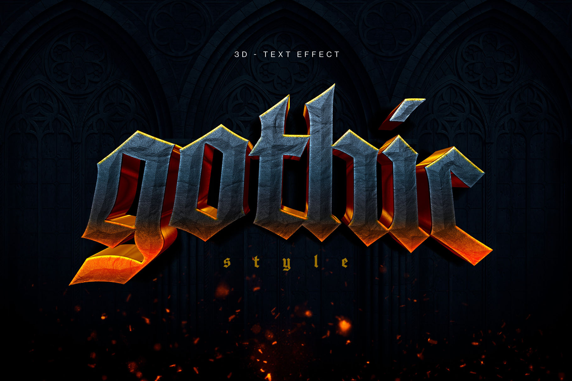 Gothic 3D Text Effect Template