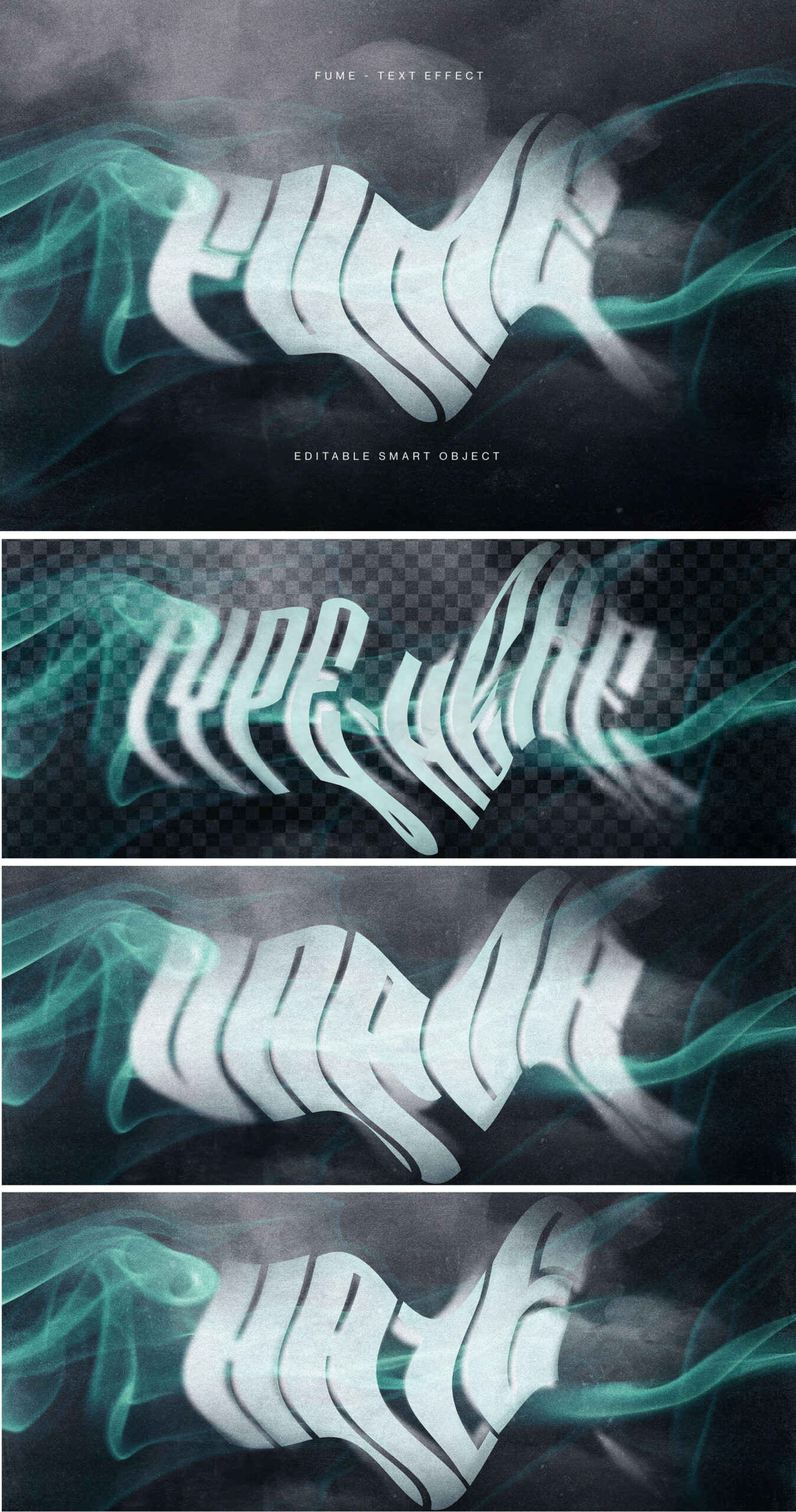 Smoky Text Effect Template in PSD