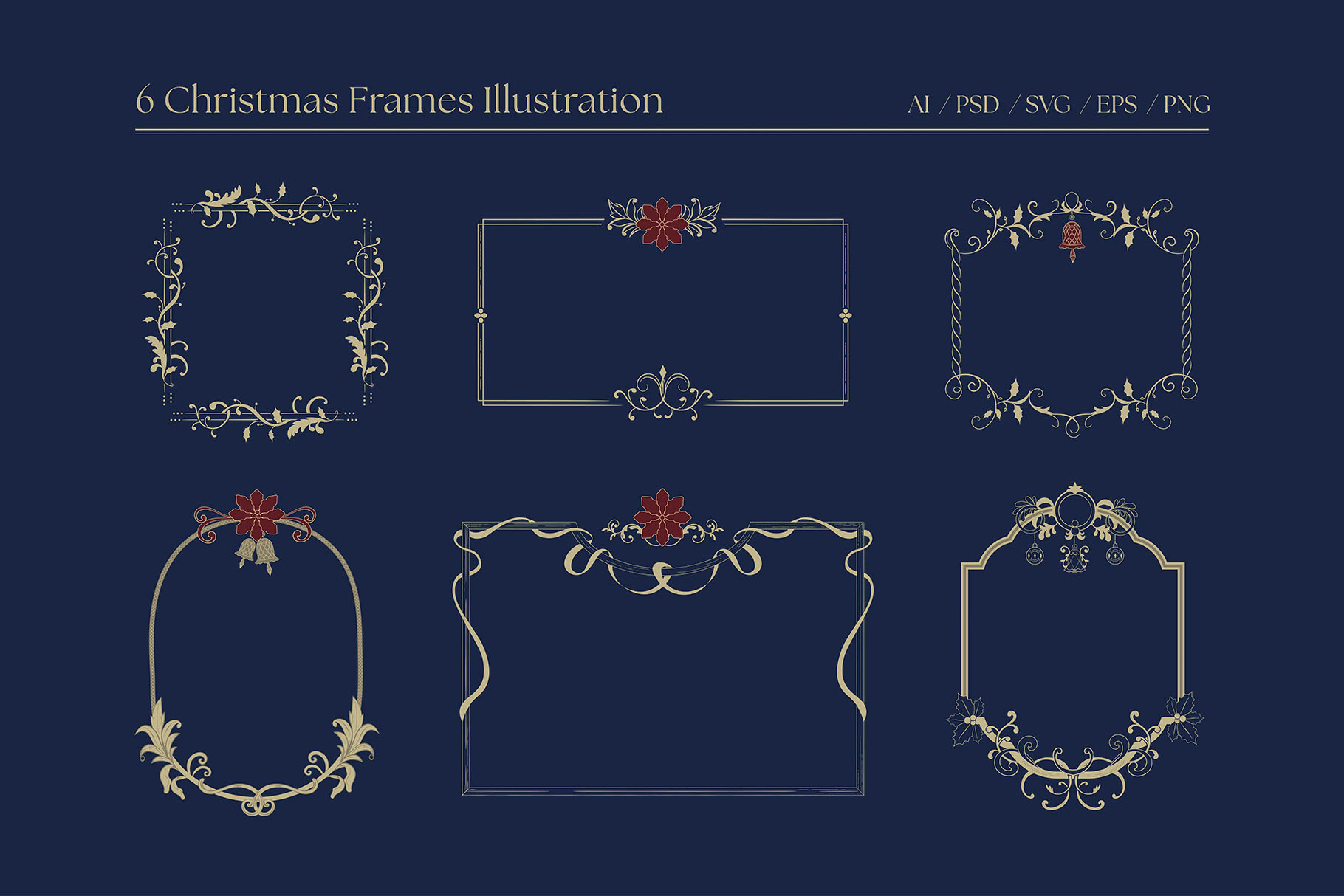 Christmas Frame Illustrations Set