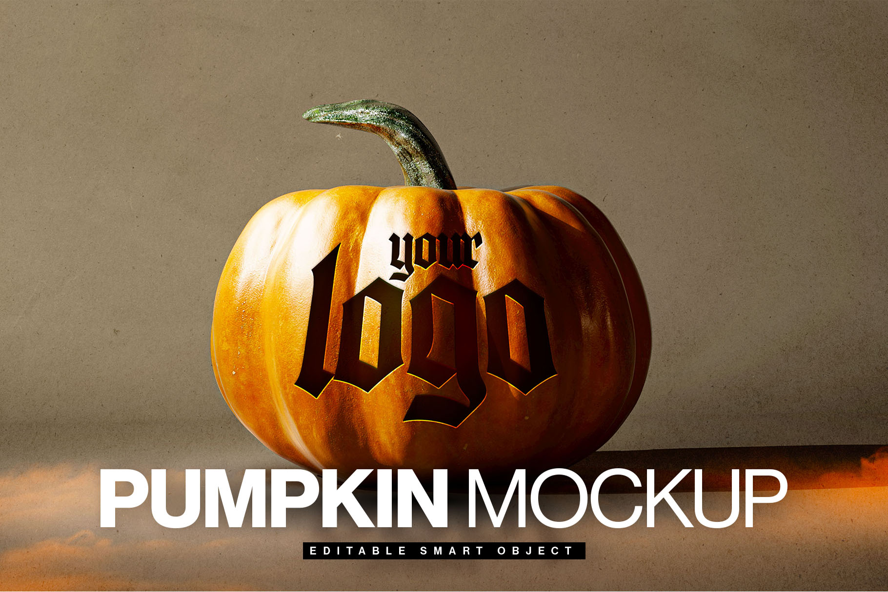 Halloween Pumpkin Logo Mockup