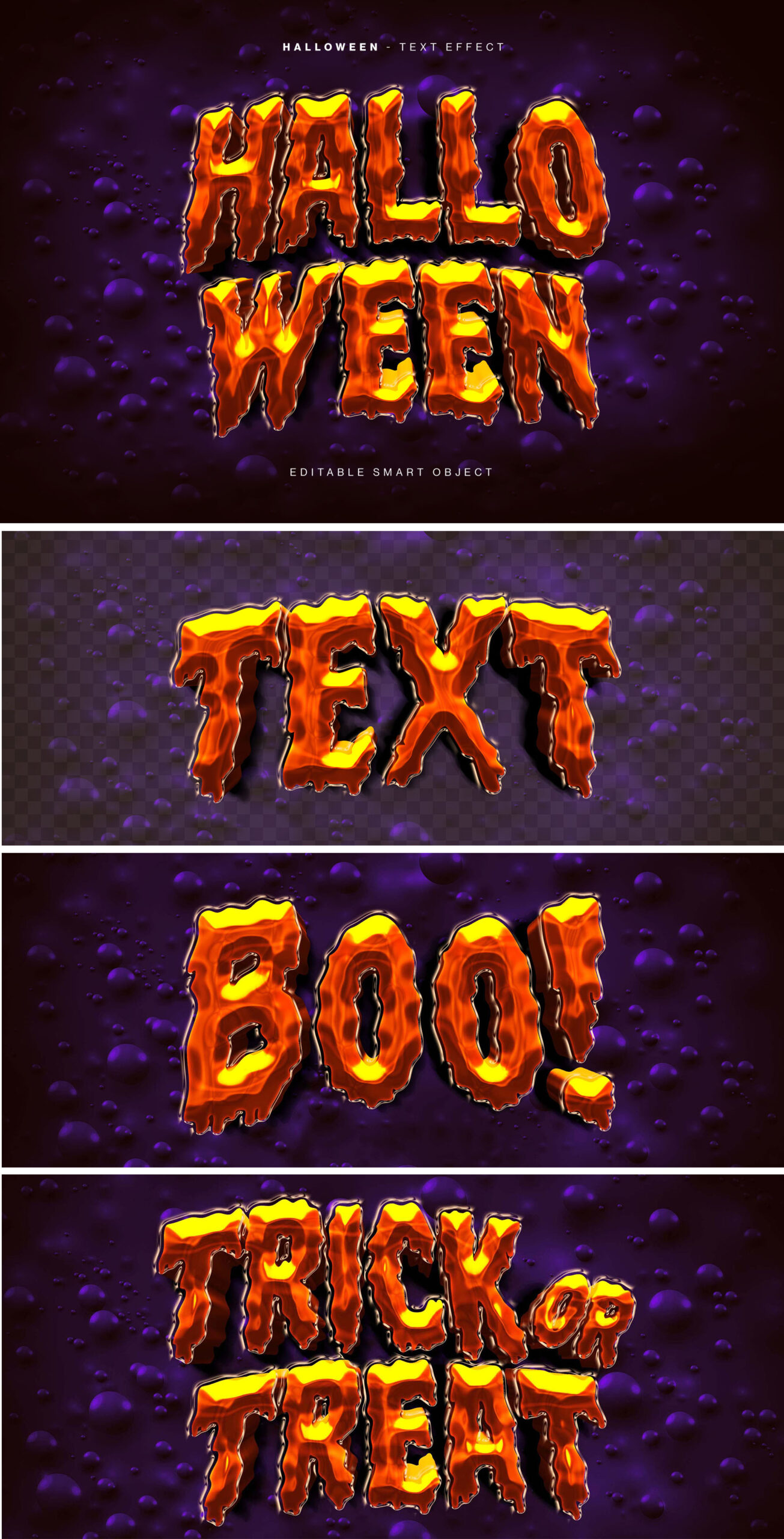 Halloween Text Effect Template in PSD