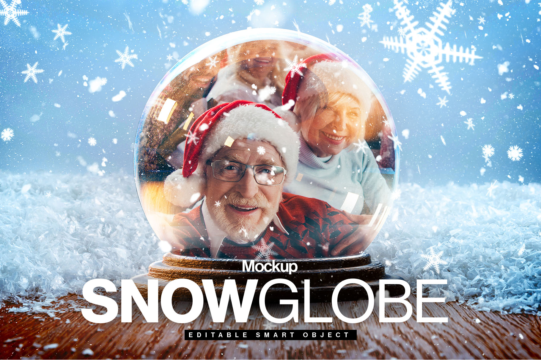 Christmas Snow Globe Mockup Template