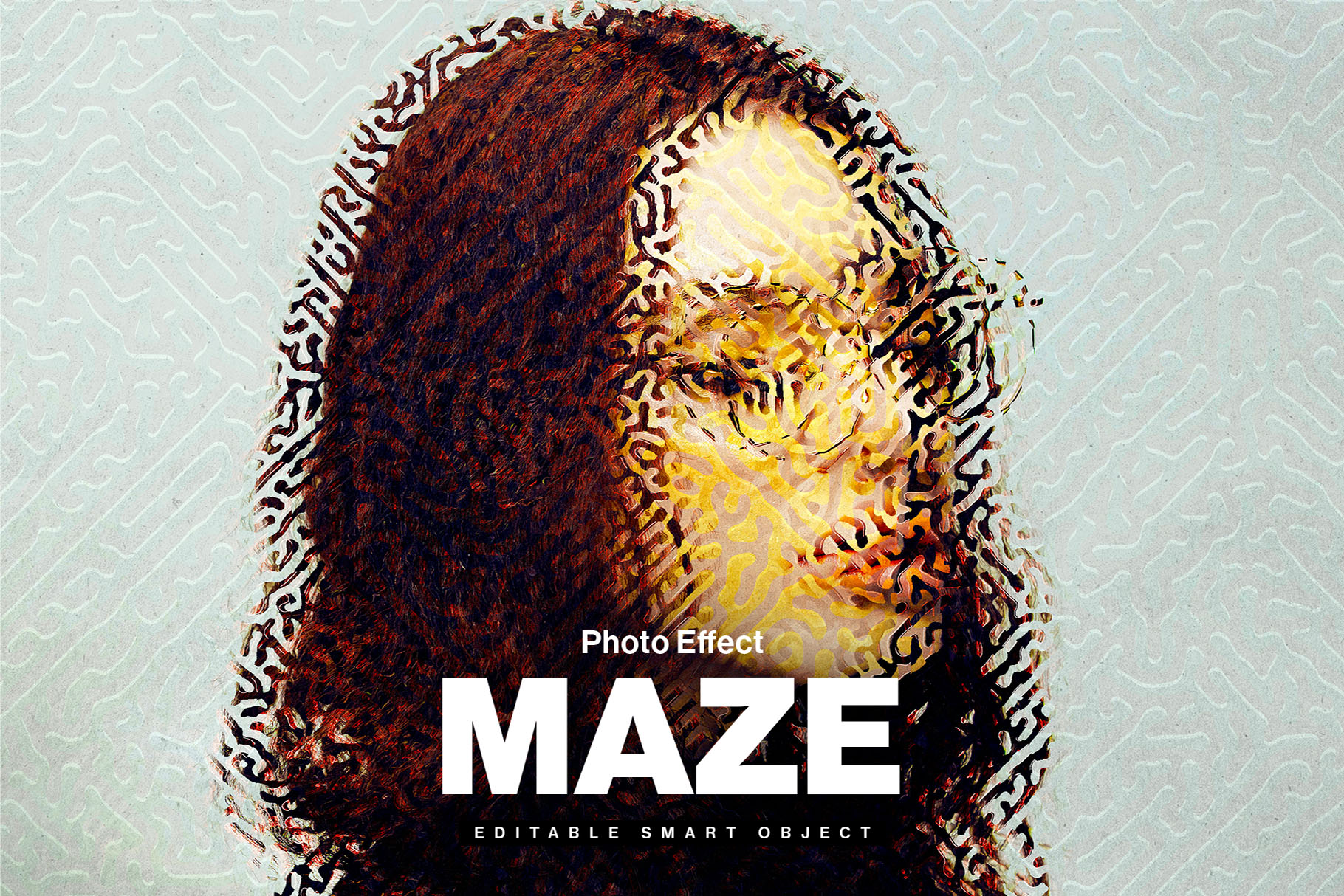 Maze Glitch Photo Effect Template