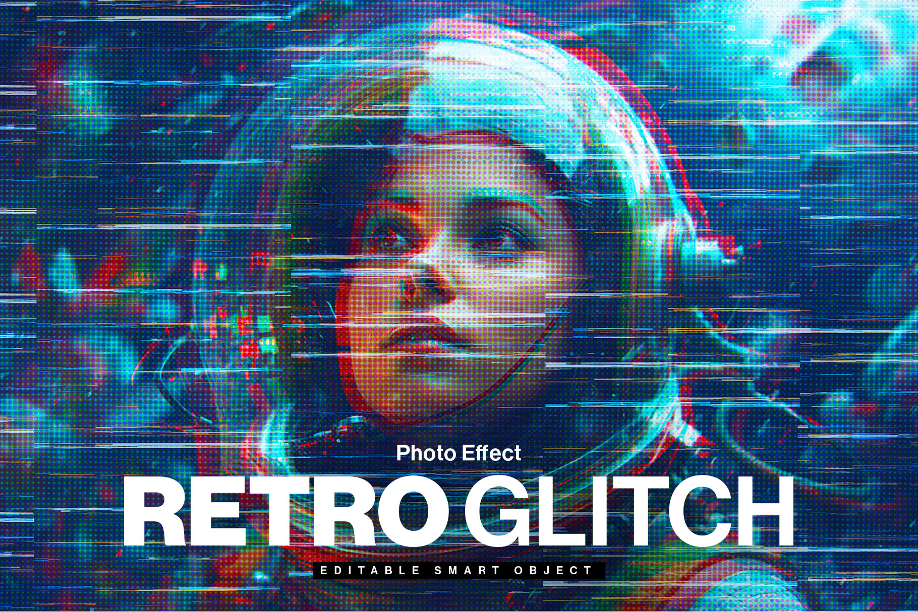 Retro Glitch Photo Effect Template