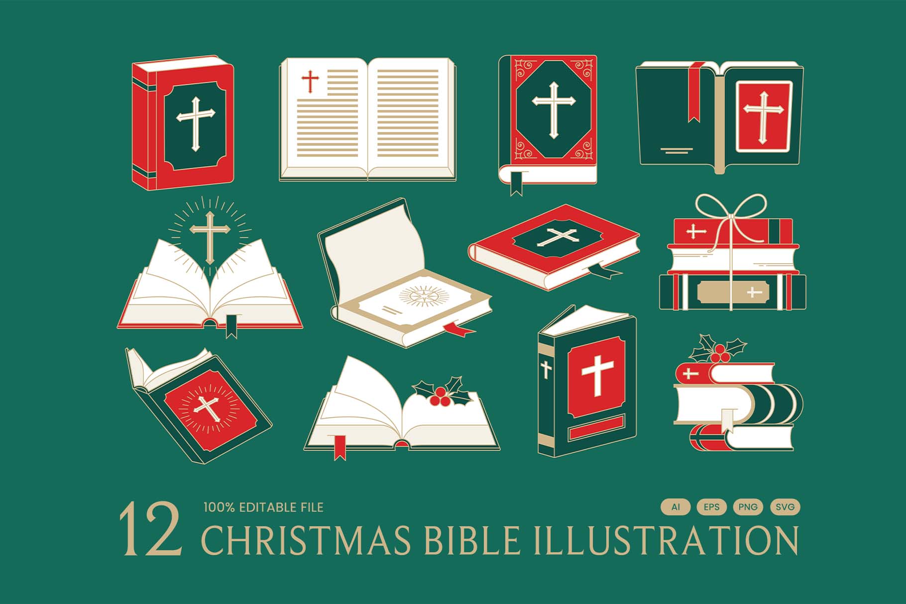 Christmas Bible Illustrations Set