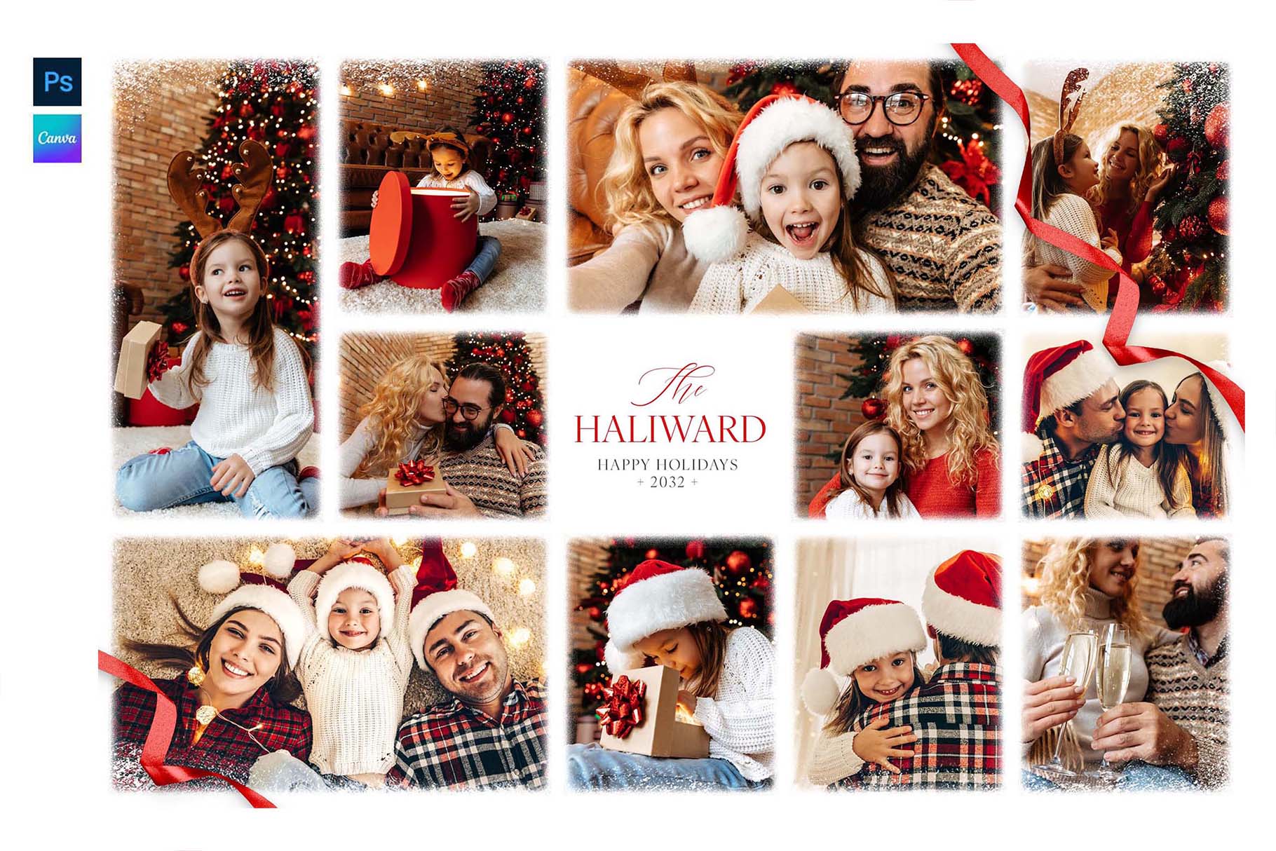 Christmas Family Photo Collage Template