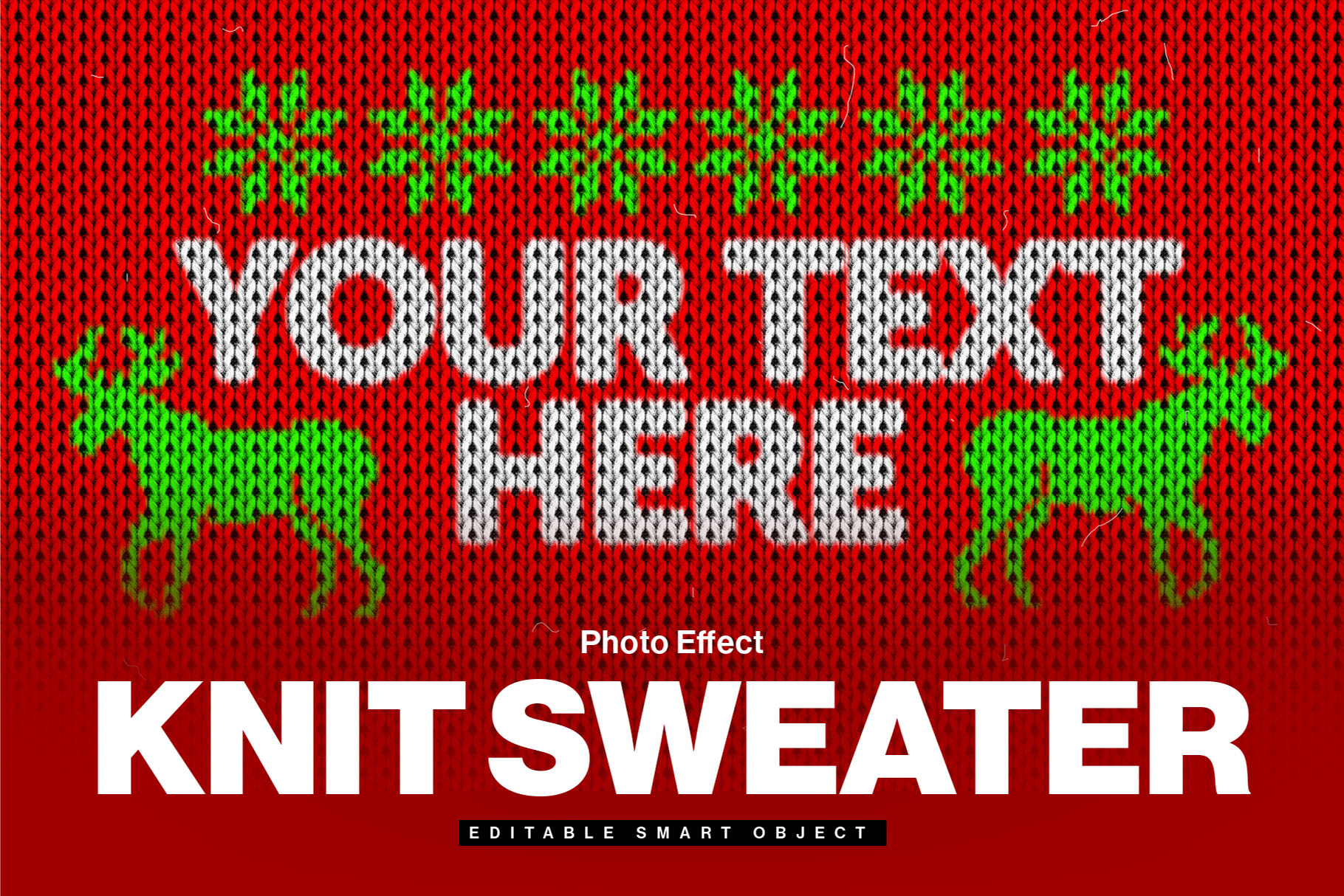 Christmas Knit Ugly Sweater Photo Effect Template