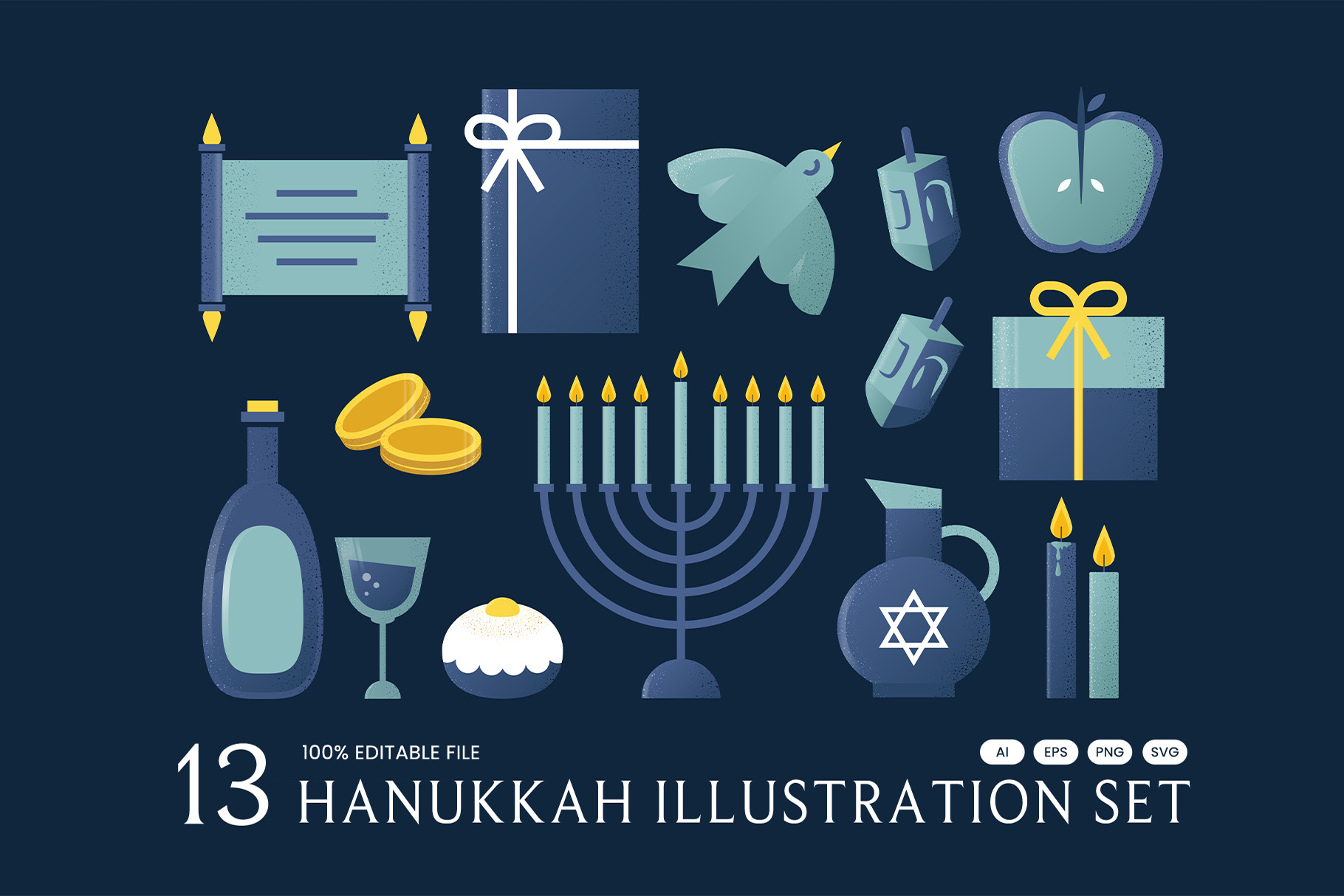 Hanukkah Illustration Set