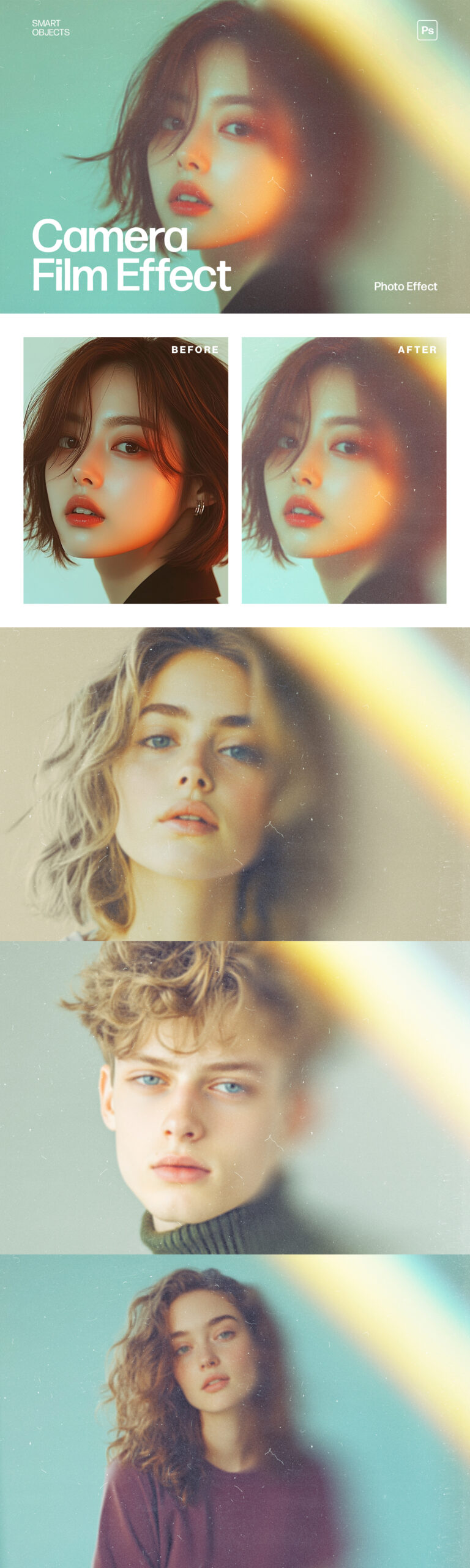 Camera Film Photo Effect Template in Photoshop PSD