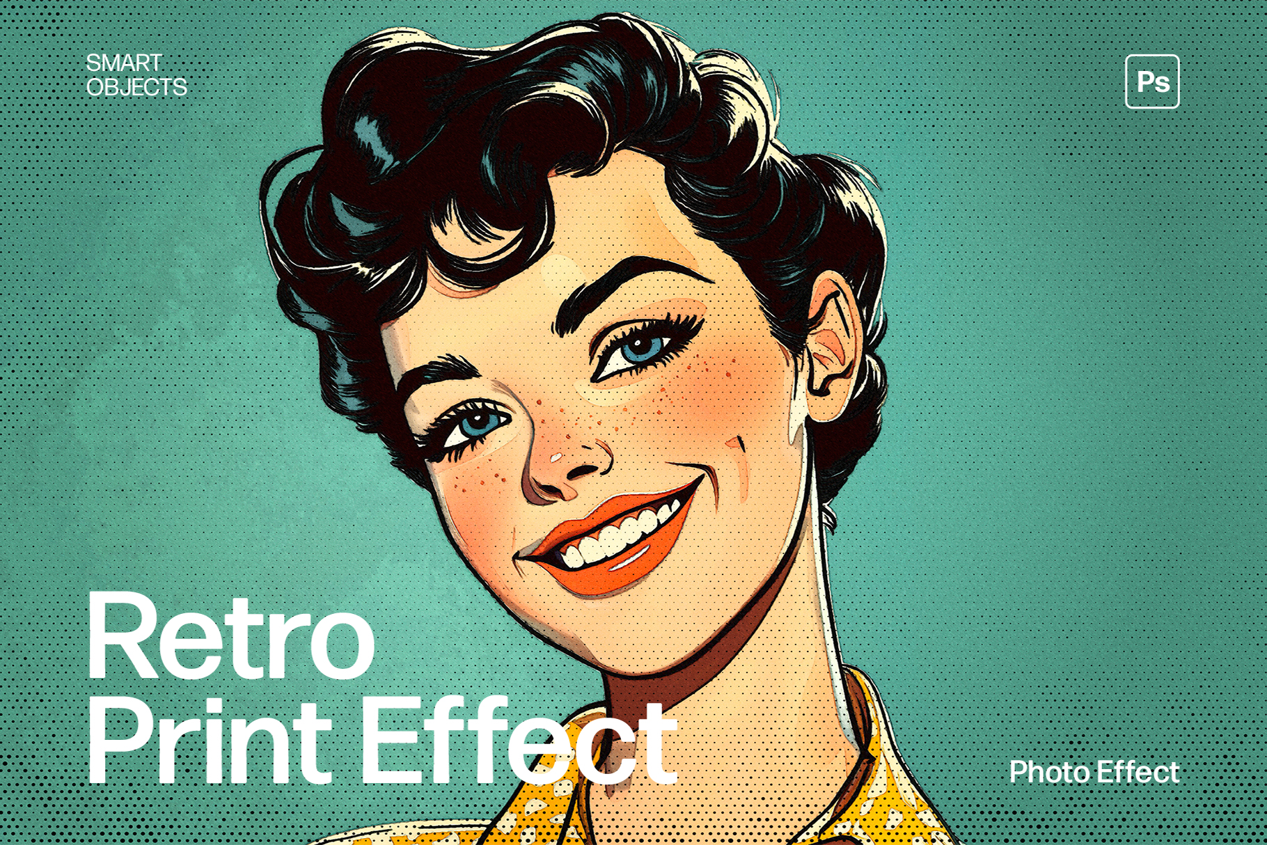 Retro Print Photo Effect Template