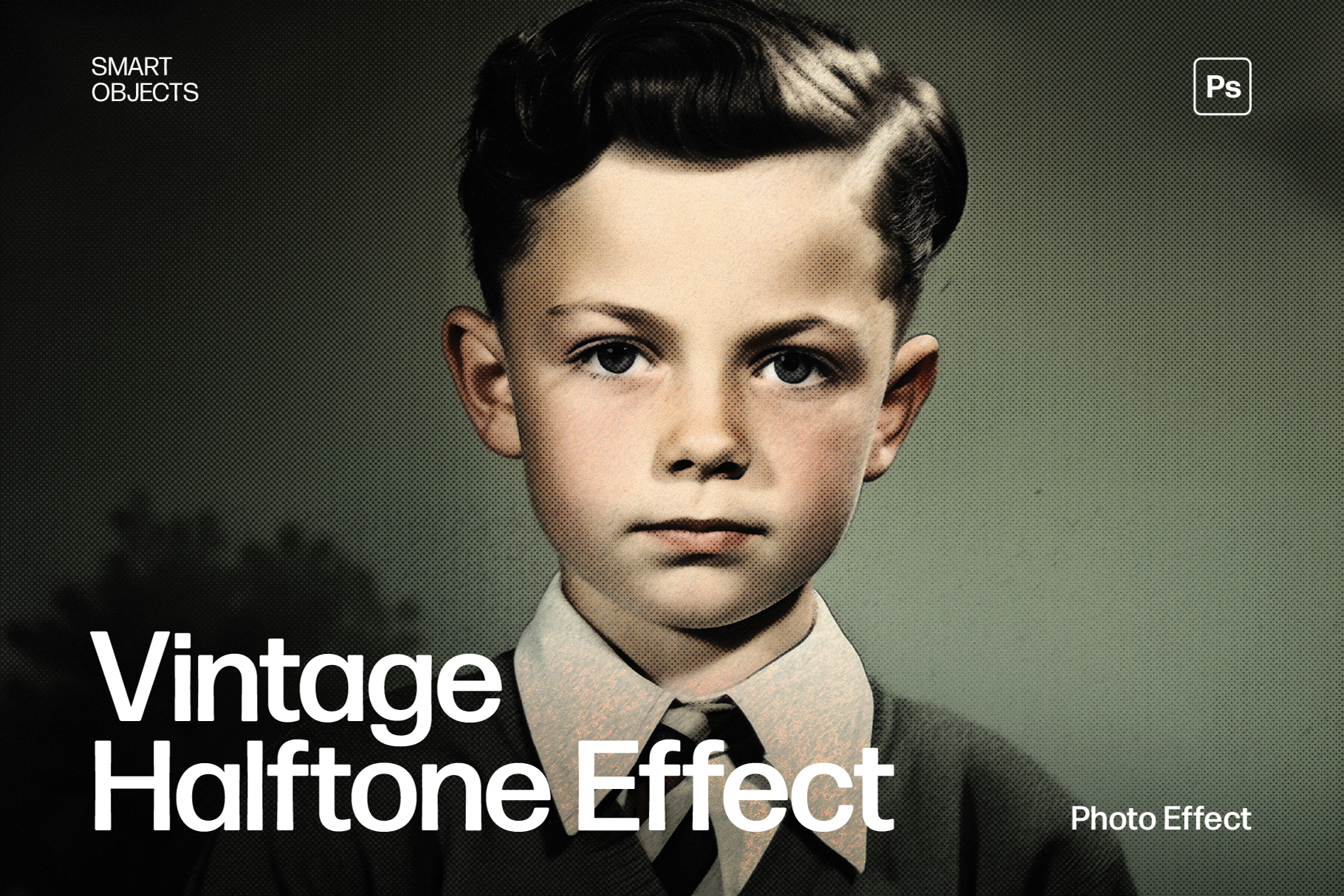 Vintage Halftone Photo Effect Template