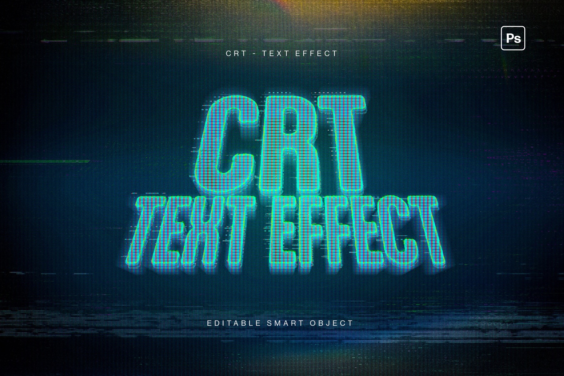 CRT Pixel Text Effect Template