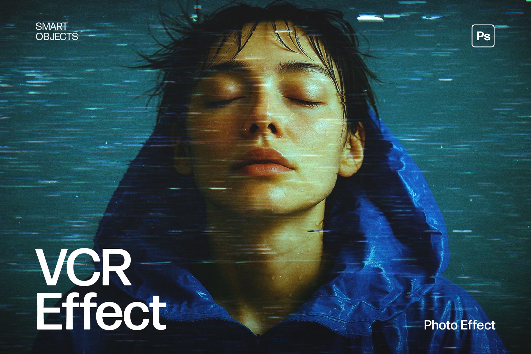 VCR Glitch Photo Effect Template