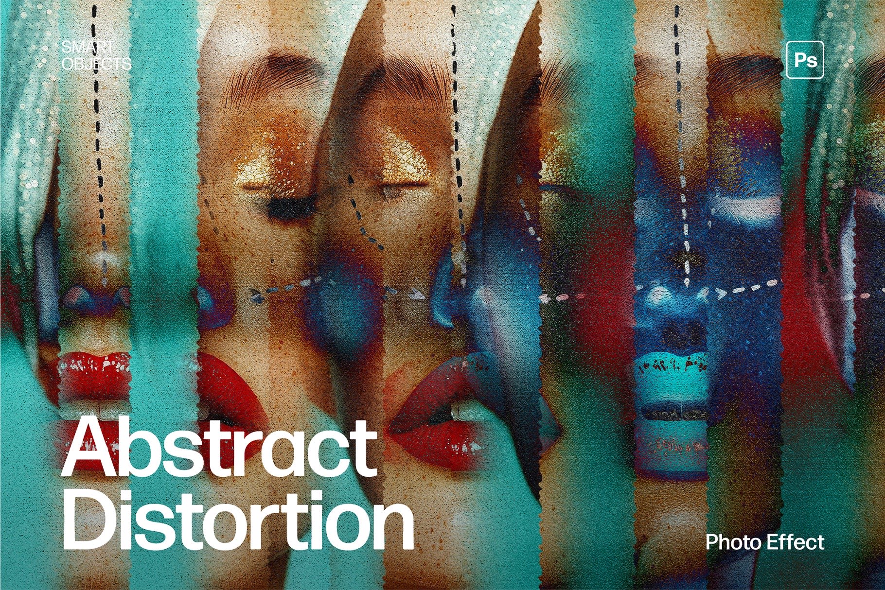 Abstract Distortion Photo Effect Template