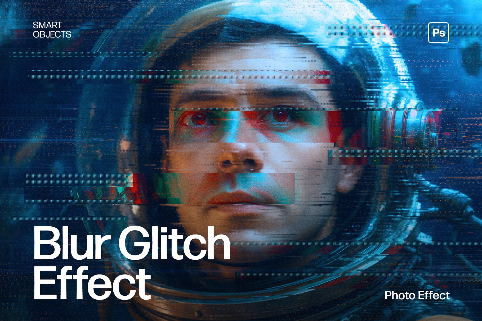 Blur Glitch Photo Effect Template