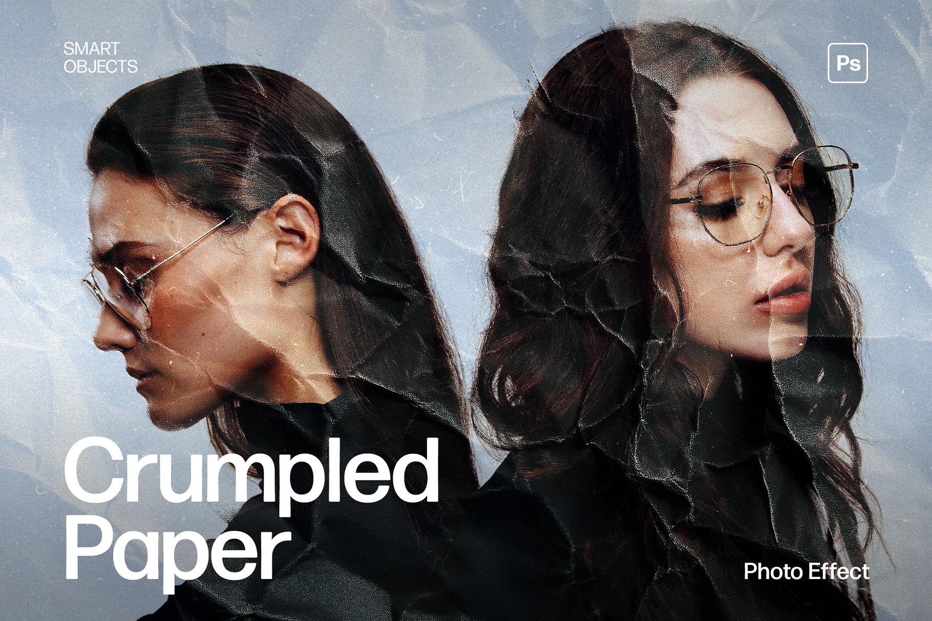 Crumpled Paper Photo Effect Template