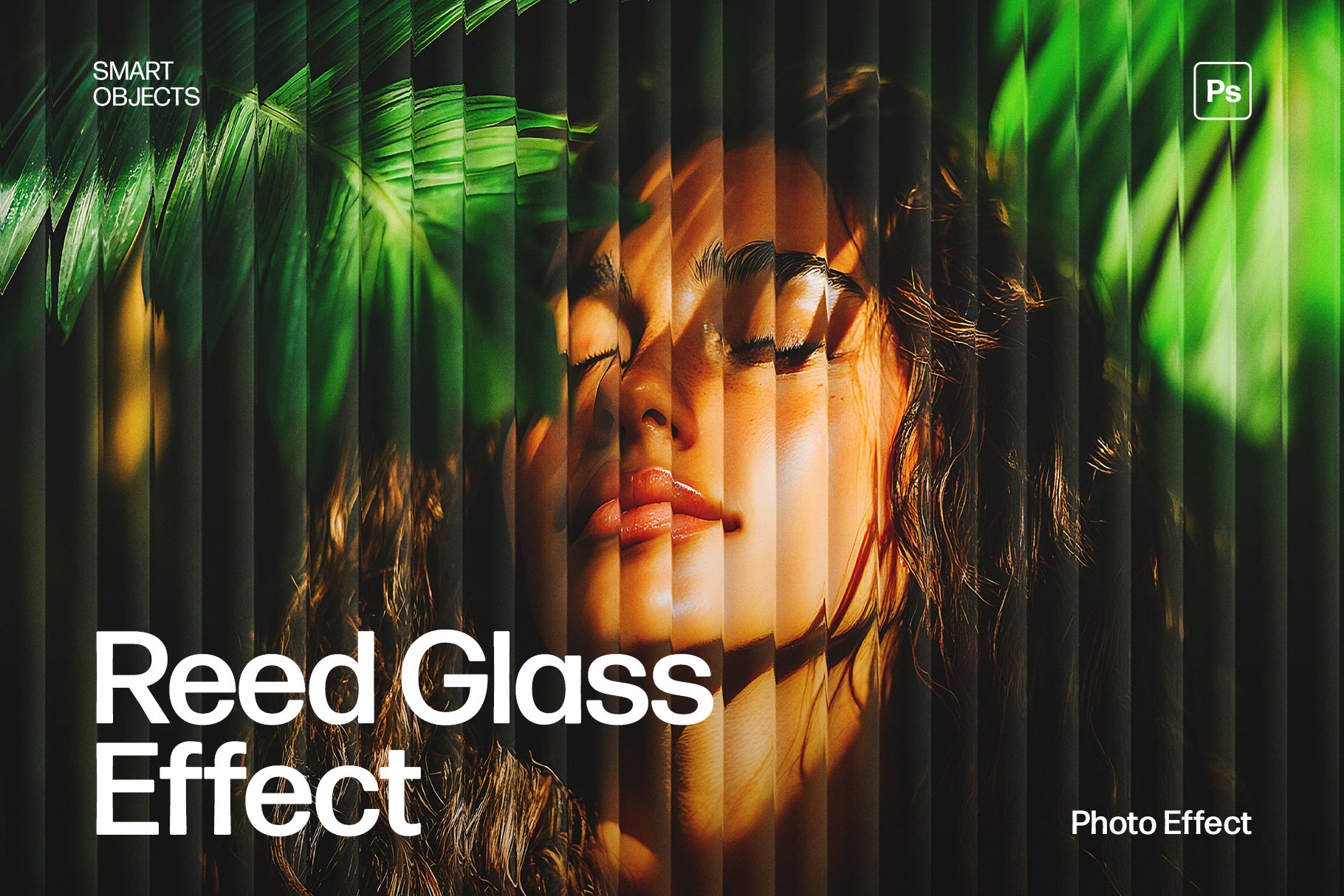 Reed Glass Photo Effect Template
